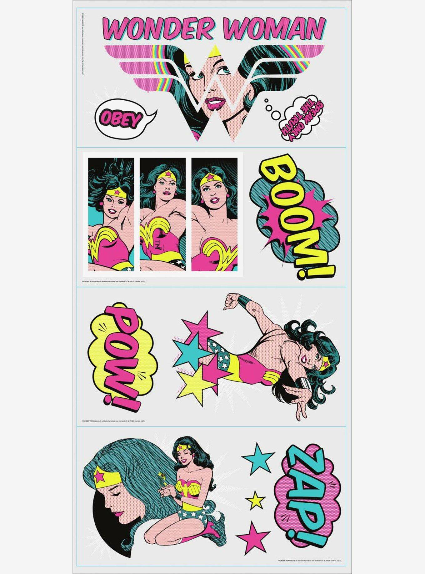 DC Comics Wonder Woman Pop Art Peel And Stick Wall Decals, , hi-res