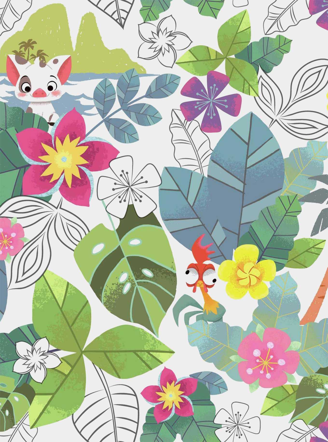 Disney Moana Jungle Peel & Stick Wallpaper, , hi-res