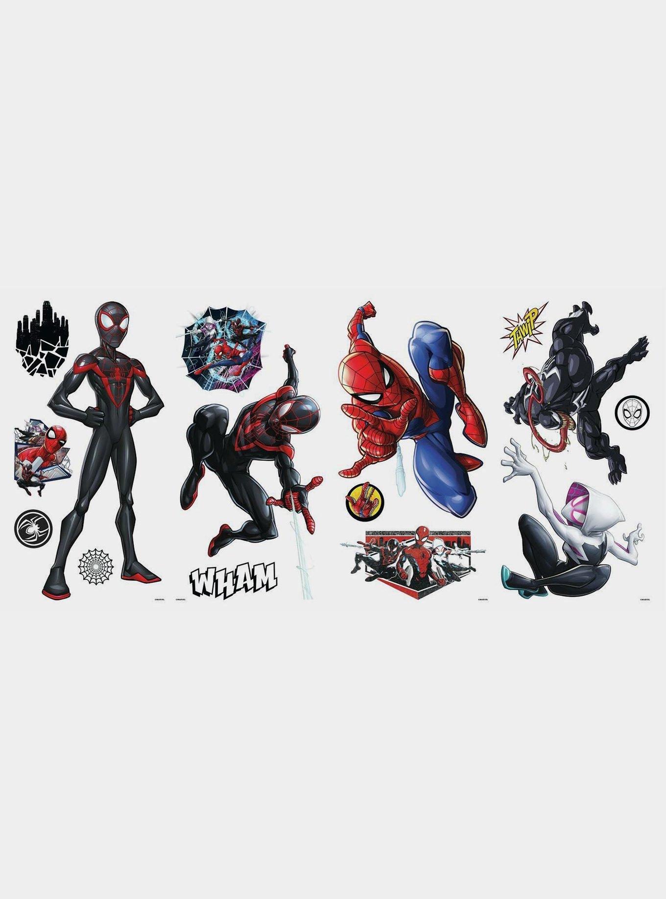 4 sheets of Hero Villain Marvel DC Comics stickers - Spiderman