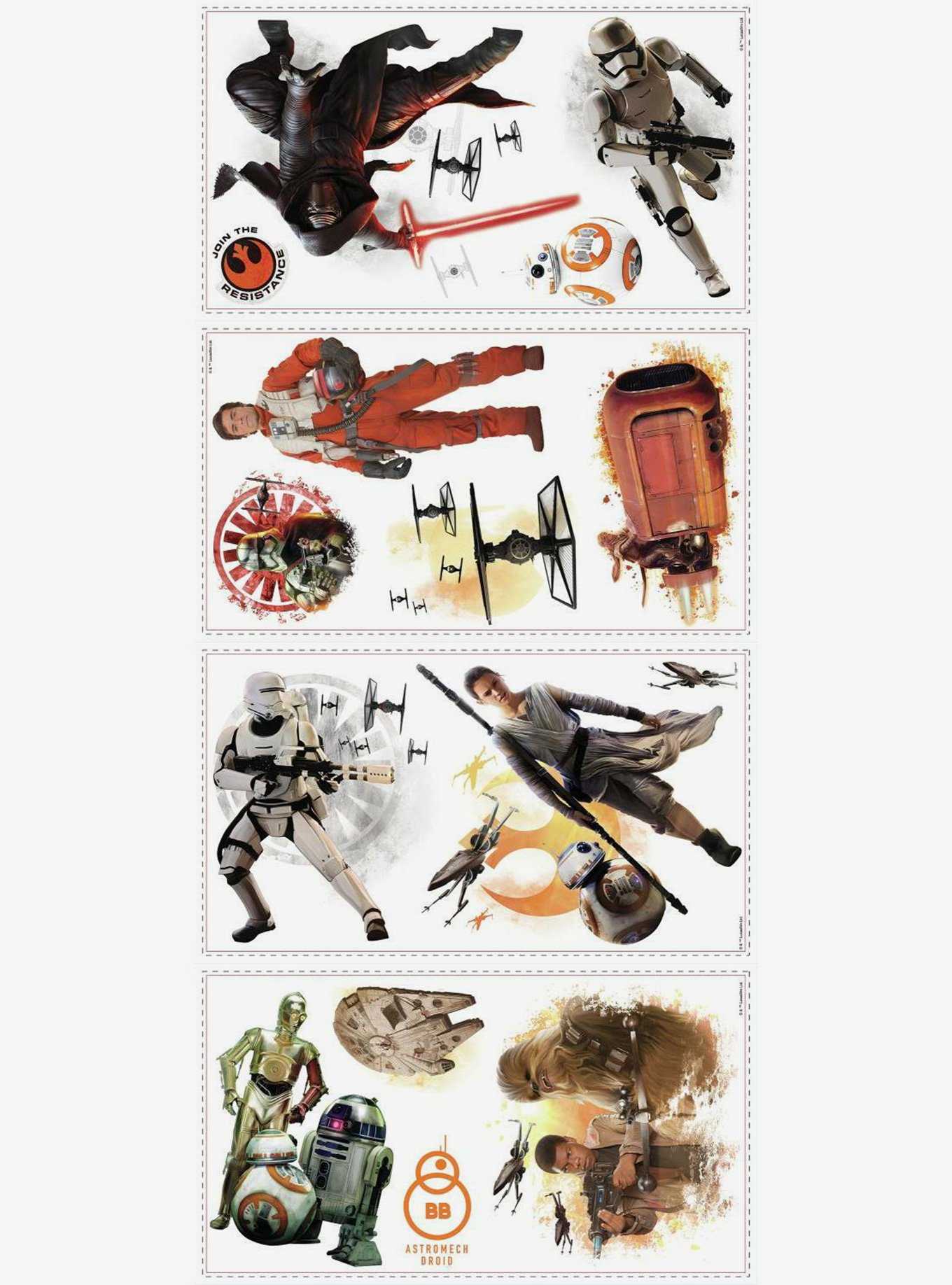 Star Wars The Force Awakens Episode VII Ensemble Cast Peel And Stick Wall Decals, , hi-res