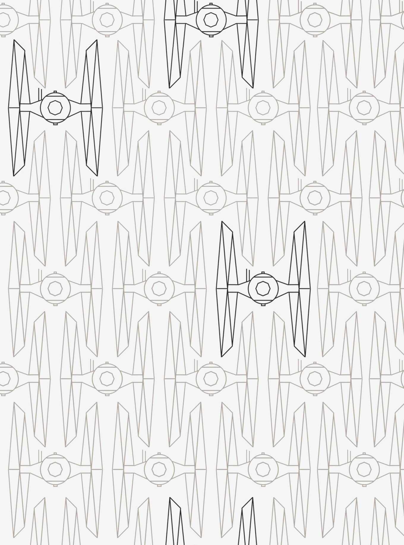 Star Wars Tie Fighter White And Grey Peel & Stick Wallpaper, , hi-res