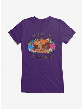 Rick And Morty Jerry Stop Asking Questions Girls T-Shirt, PURPLE, hi-res