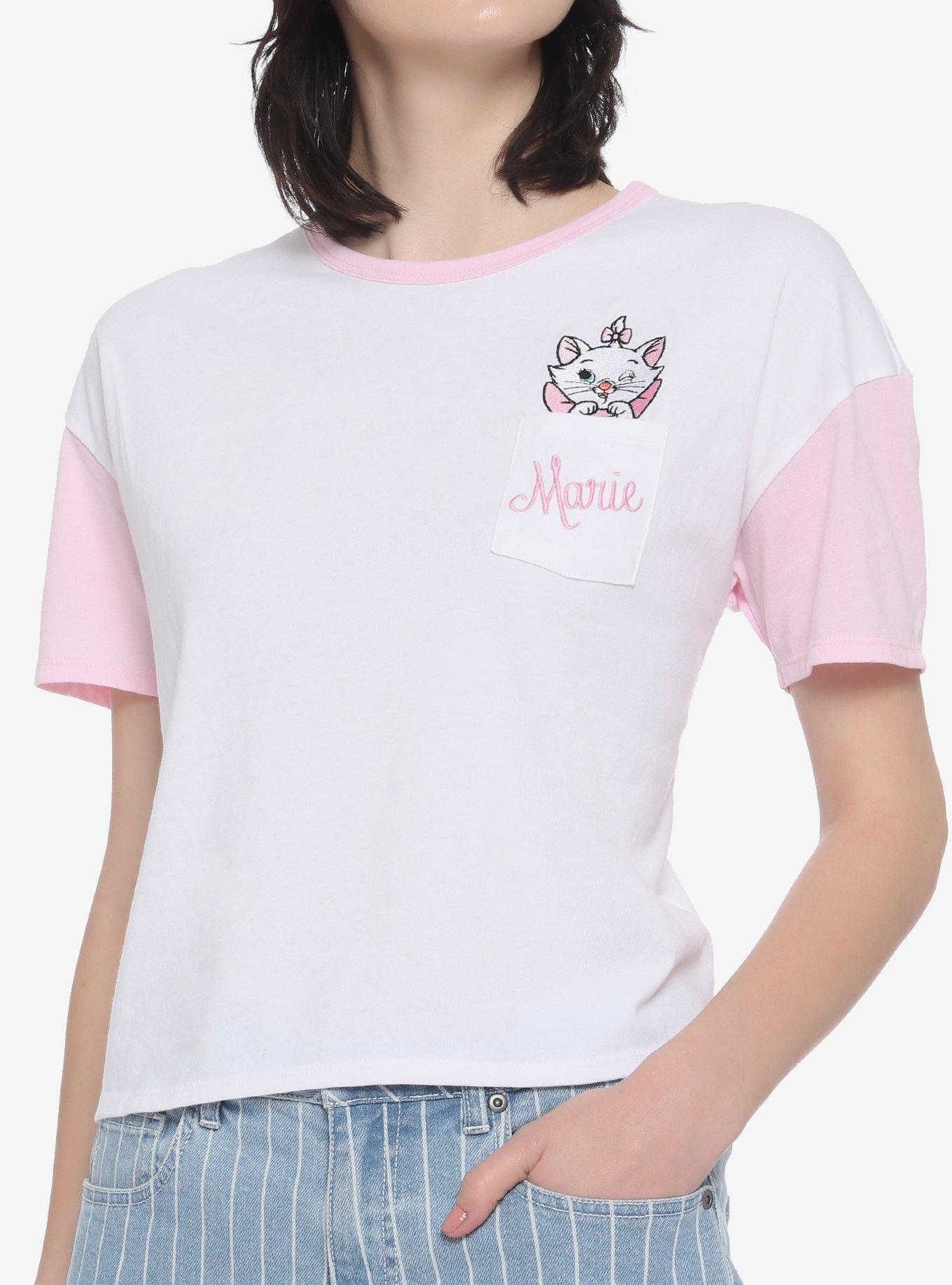 Disney The Aristocats Marie Pocket Girls Crop T-Shirt, PINK, hi-res