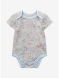Disney Alice in Wonderland Characters Allover Print Infant One-Piece - BoxLunch Exclusive, HEATHER GREY, hi-res