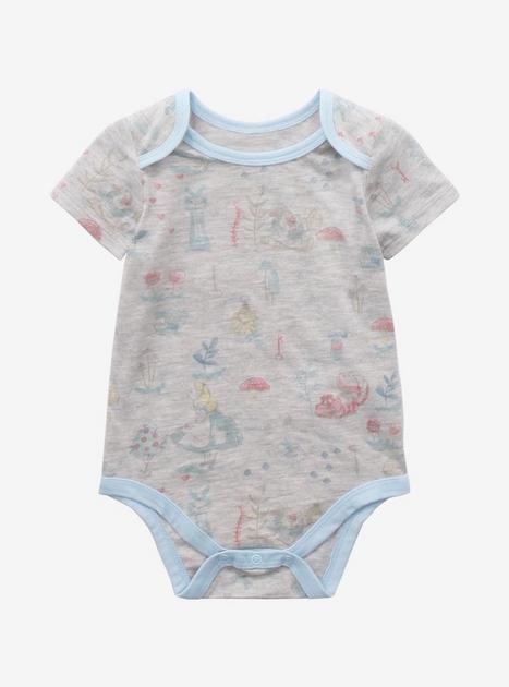 Disney Alice in Wonderland Characters Allover Print Infant One-Piece ...