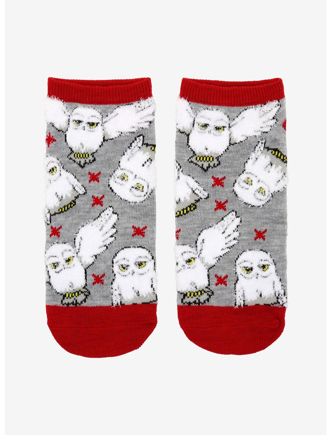 Harry Potter Fuzzy Hedwig No-Show Socks, , hi-res