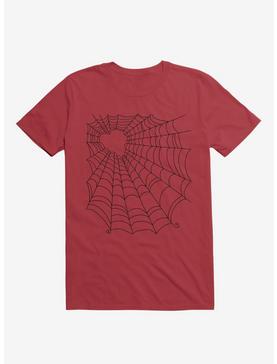 Caught You In My Black Hearted Web Red T-Shirt, , hi-res