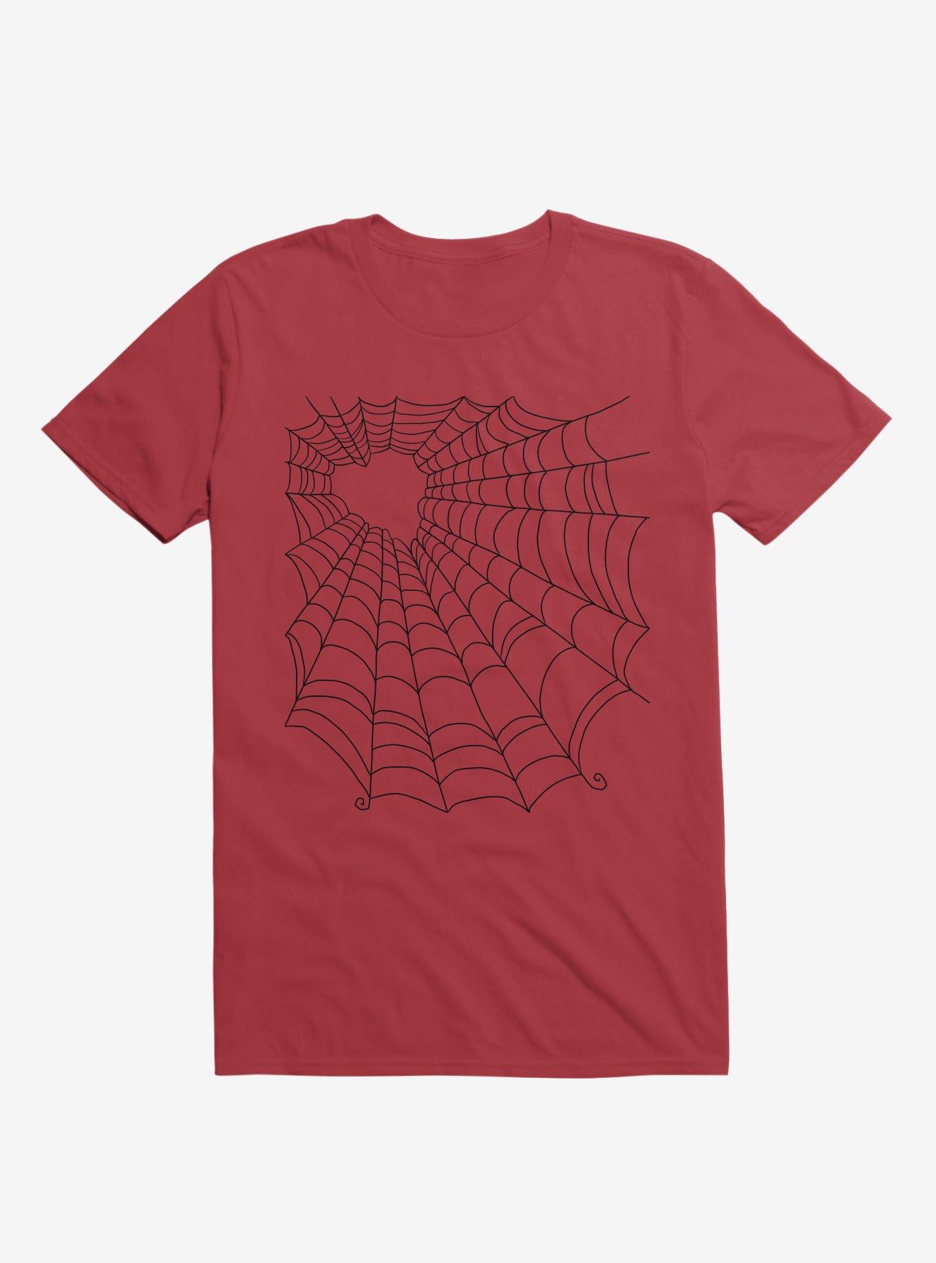 Caught You In My Black Hearted Web Red T-Shirt, , hi-res