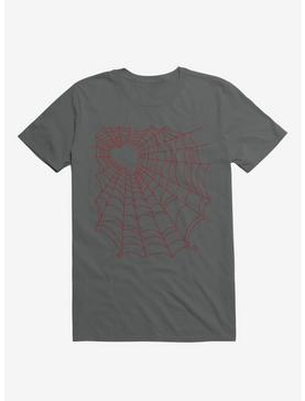 Caught You In My Red Hearted Web Asphalt Grey T-Shirt, , hi-res