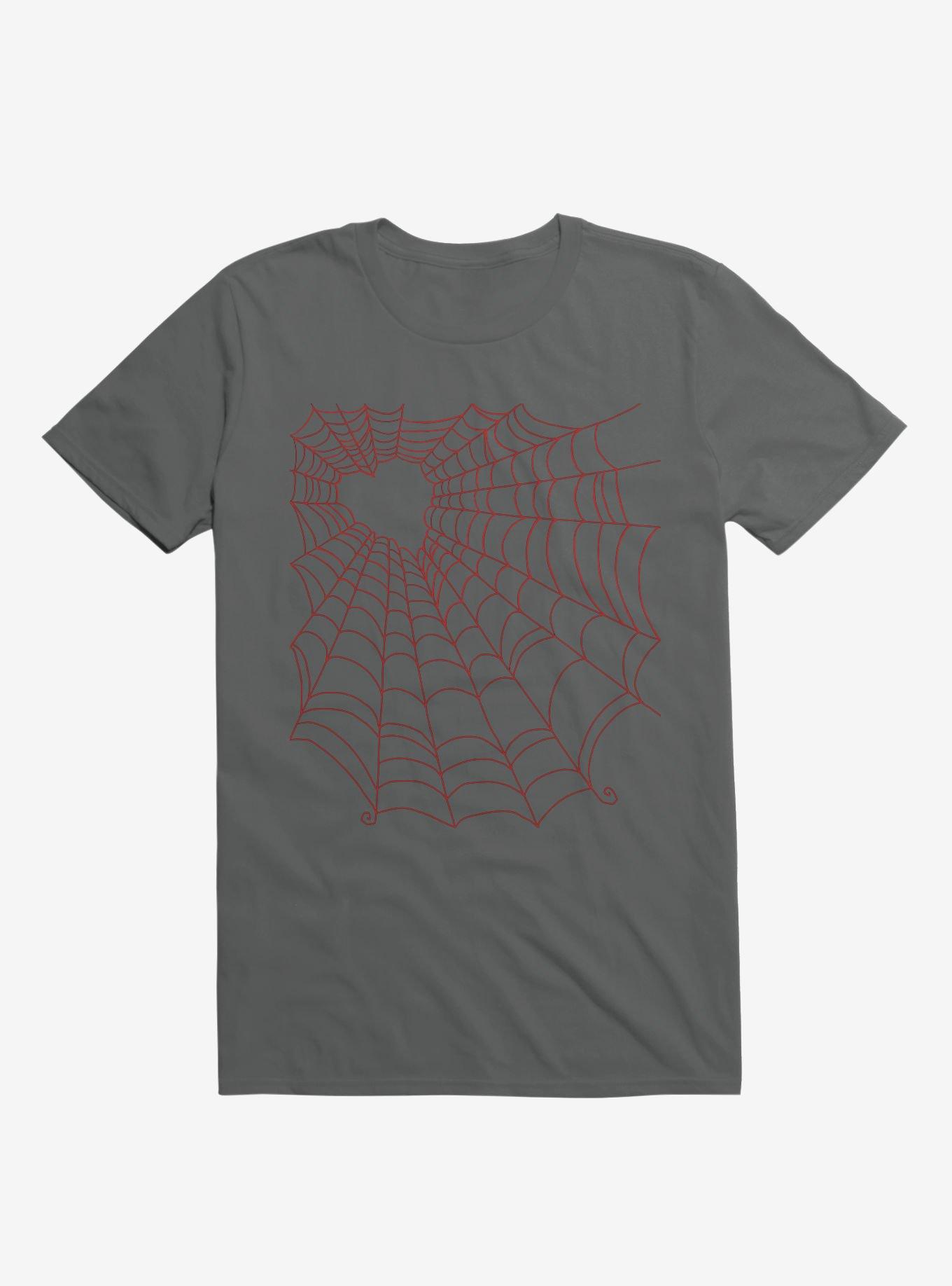 Caught You In My Red Hearted Web Asphalt Grey T-Shirt, , hi-res