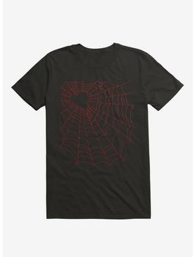 Caught You In My Red Hearted Web Black T-Shirt, , hi-res