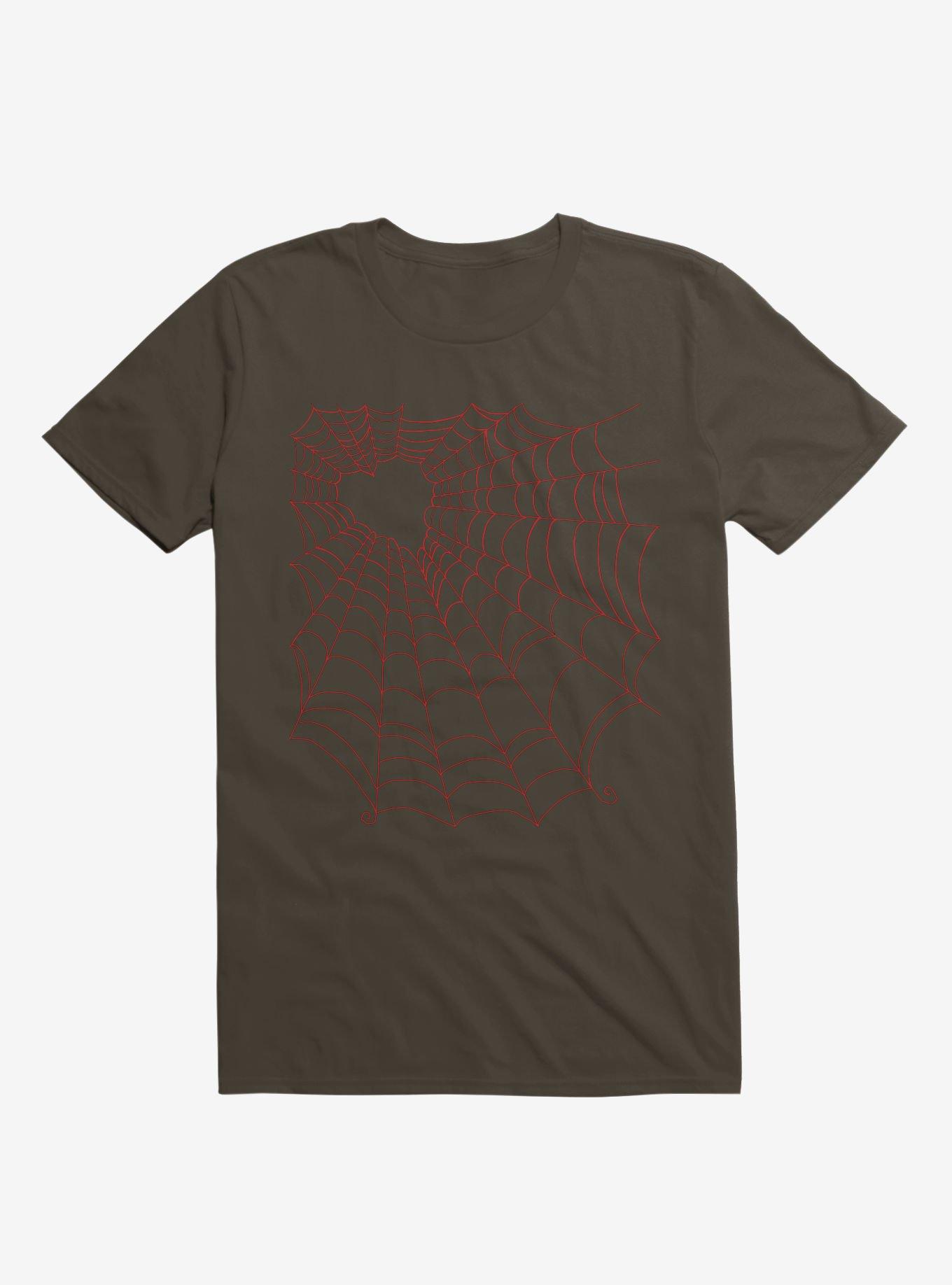 Caught You In My Red Hearted Web Brown T-Shirt, , hi-res