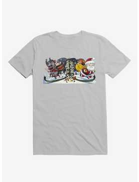Cute Little Santa And His Spooky Pal Krampus Ice Grey T-Shirt, , hi-res