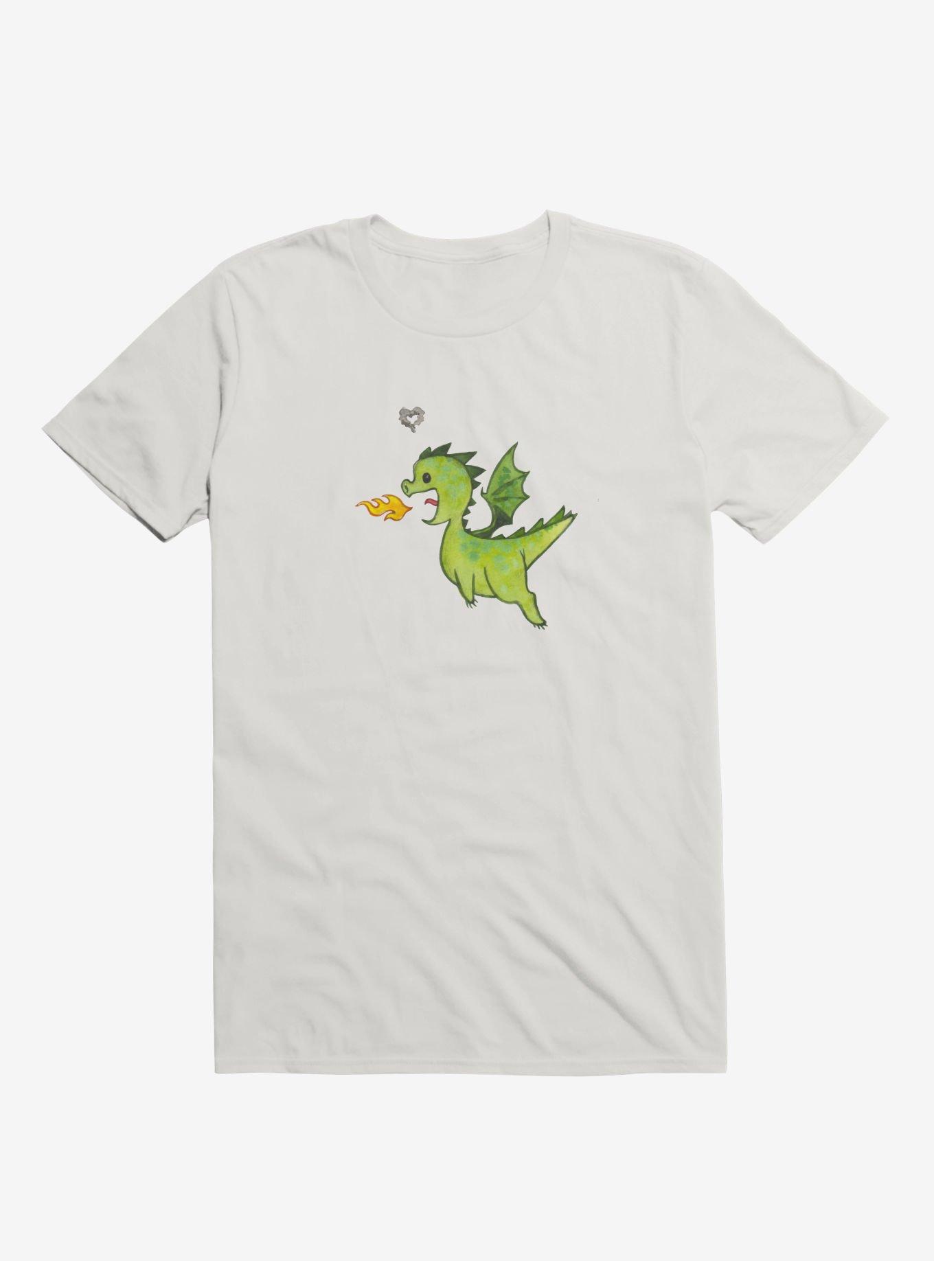 Little Green Dragon Love White T-Shirt, WHITE, hi-res