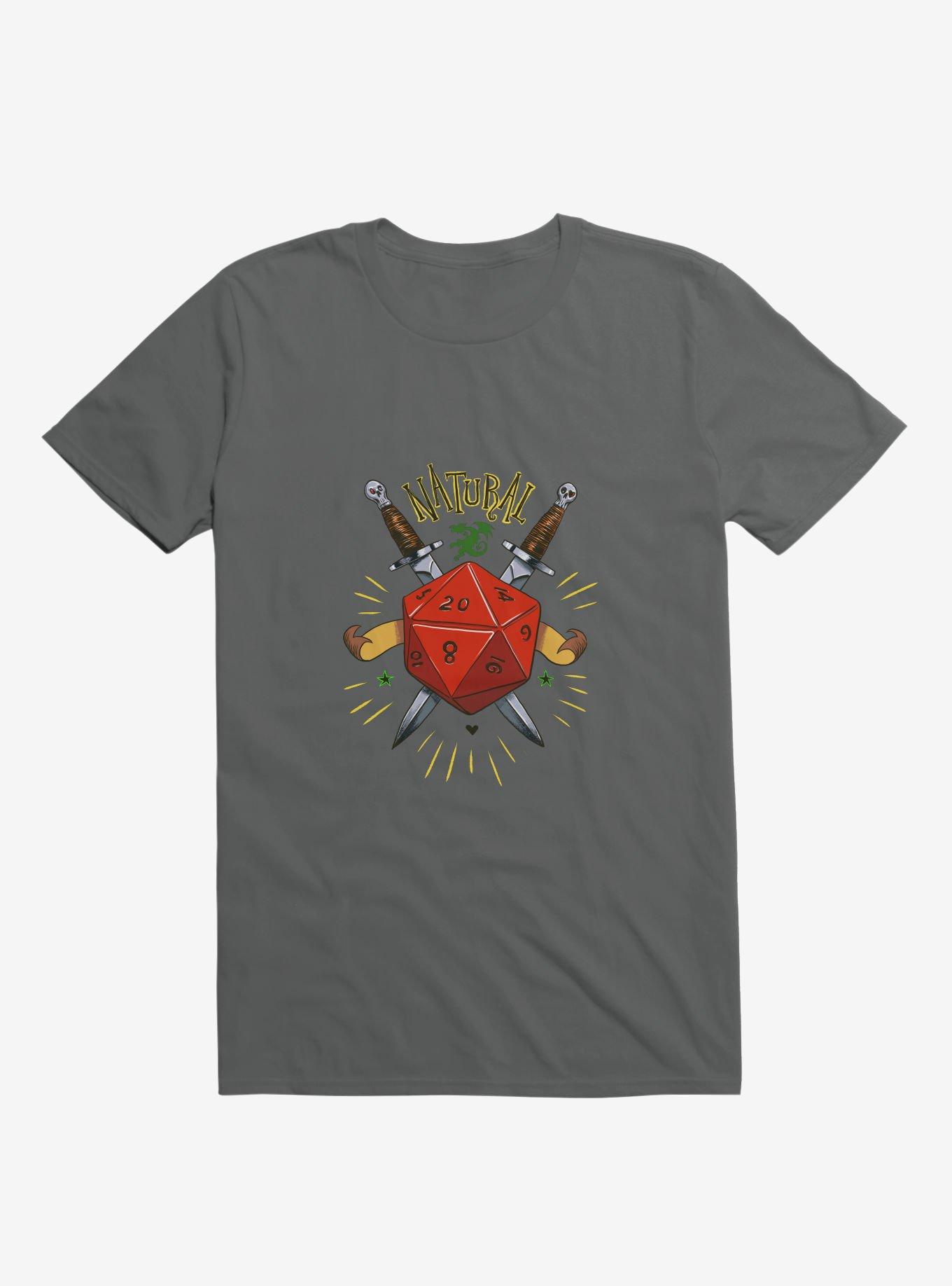 Natural Dice Skull Daggers Asphalt Grey T-Shirt, , hi-res