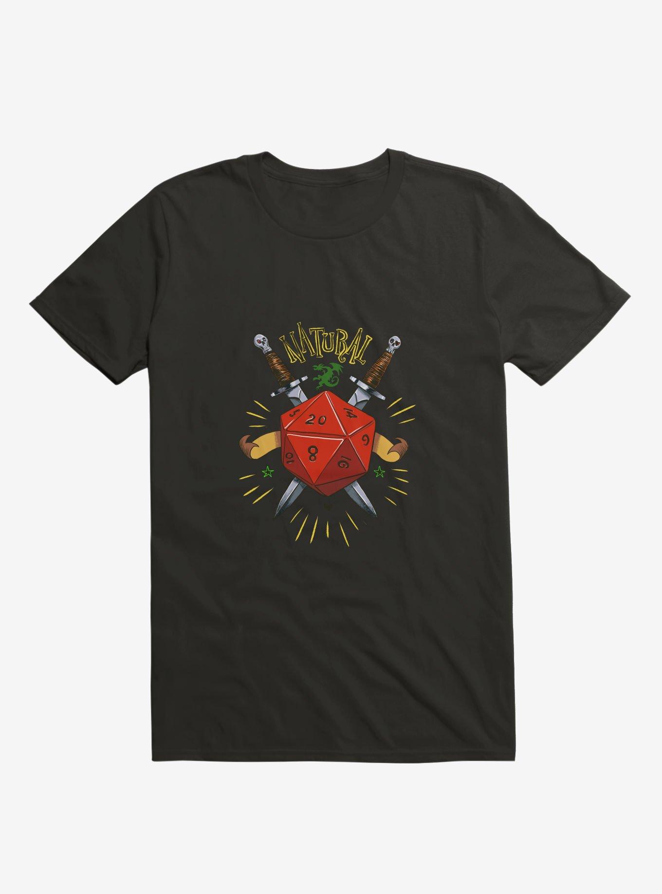 Natural Dice Skull Daggers Black T-Shirt, , hi-res