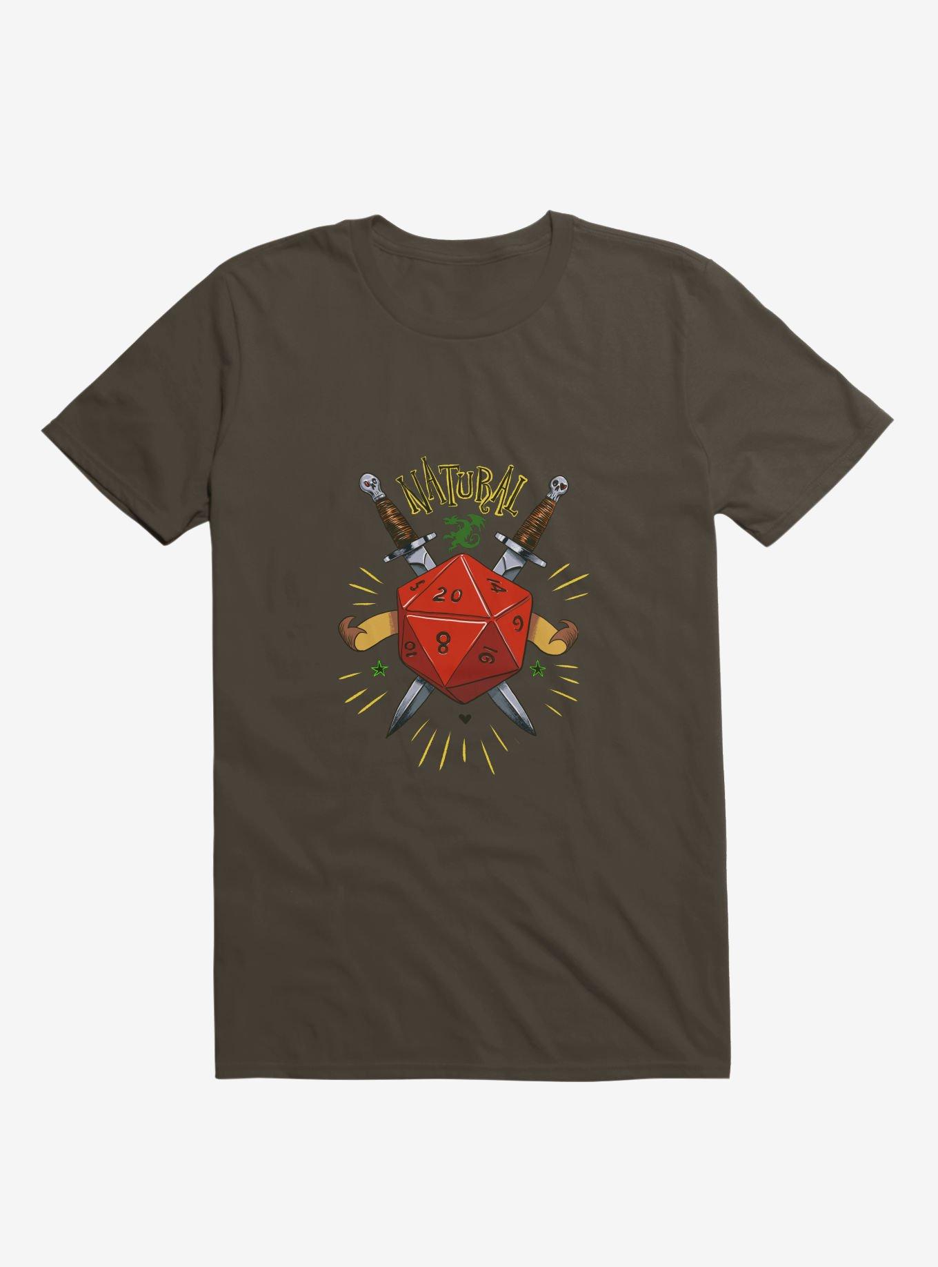 Natural Dice Skull Daggers Brown T-Shirt, , hi-res