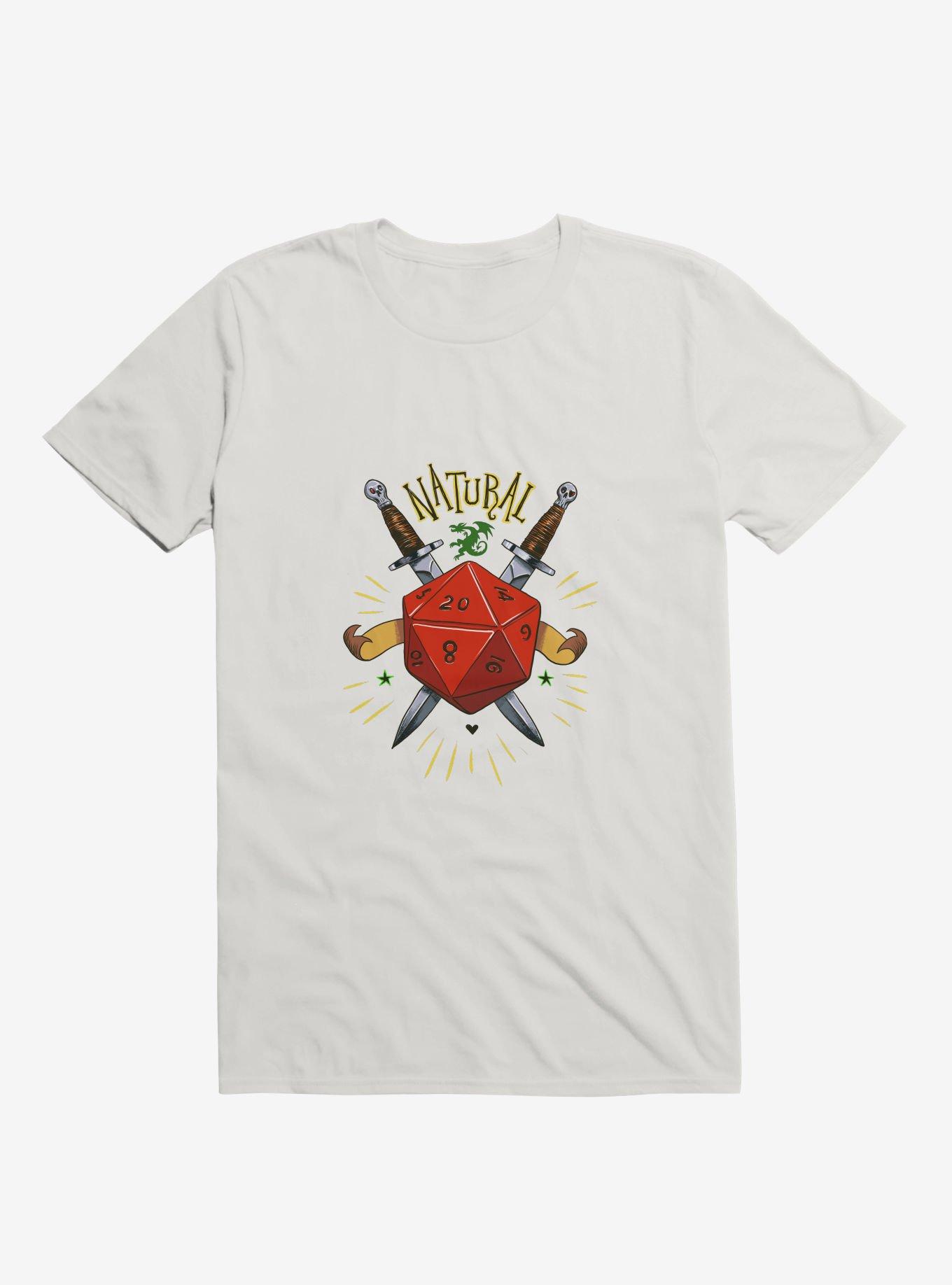 Natural Dice Skull Daggers White T-Shirt, , hi-res