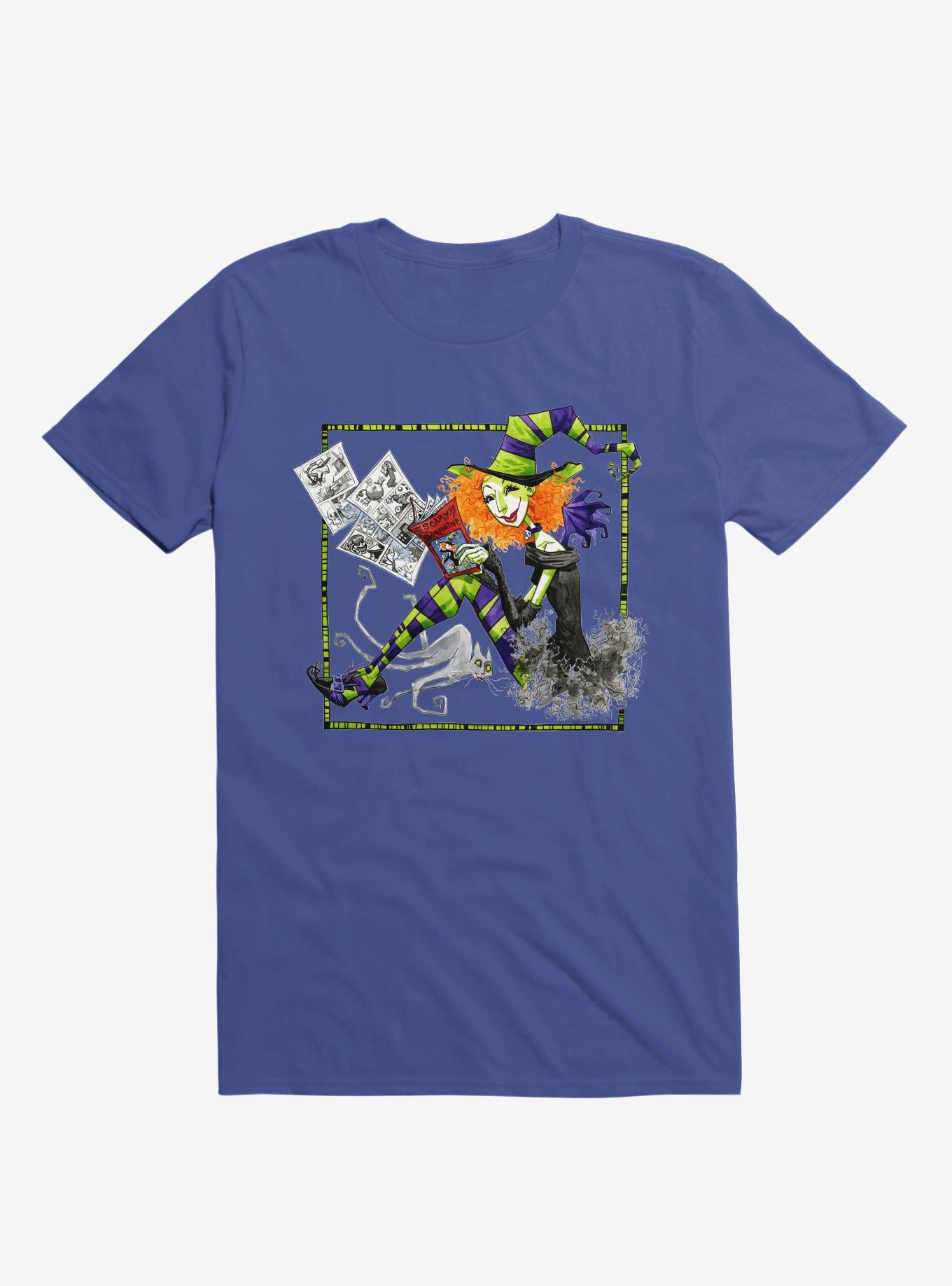 Scary Godmother Reading Comics Royal Blue T-Shirt