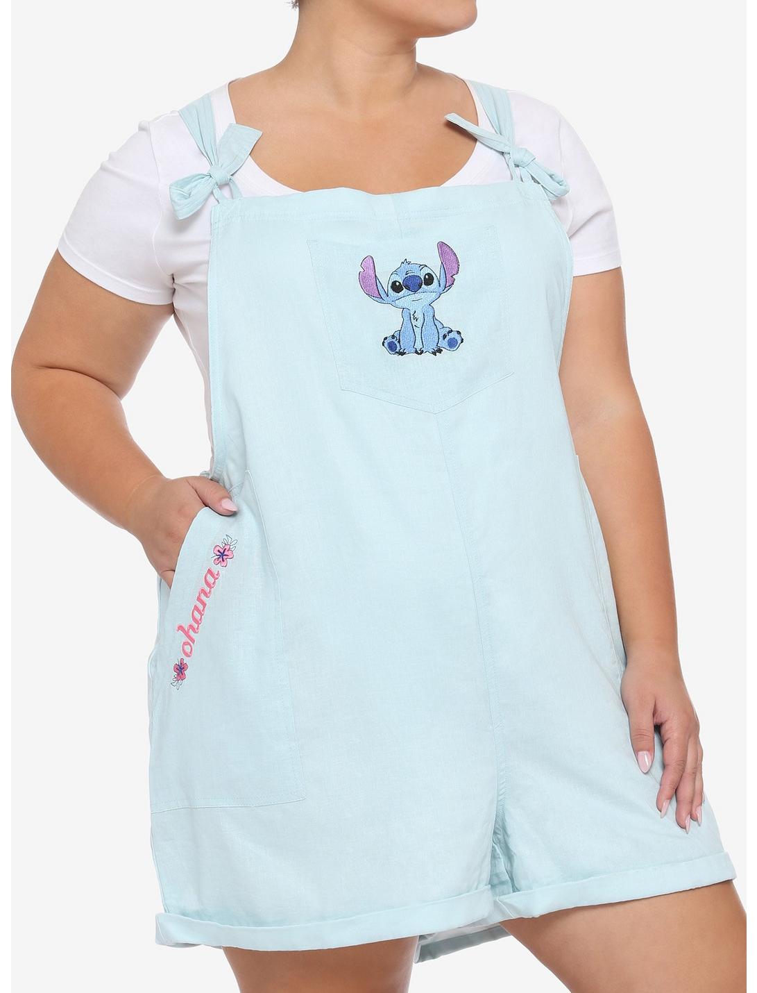 Disney Lilo & Stitch Ohana Stitch Tie Linen Shortalls Plus Size, MULTI, hi-res