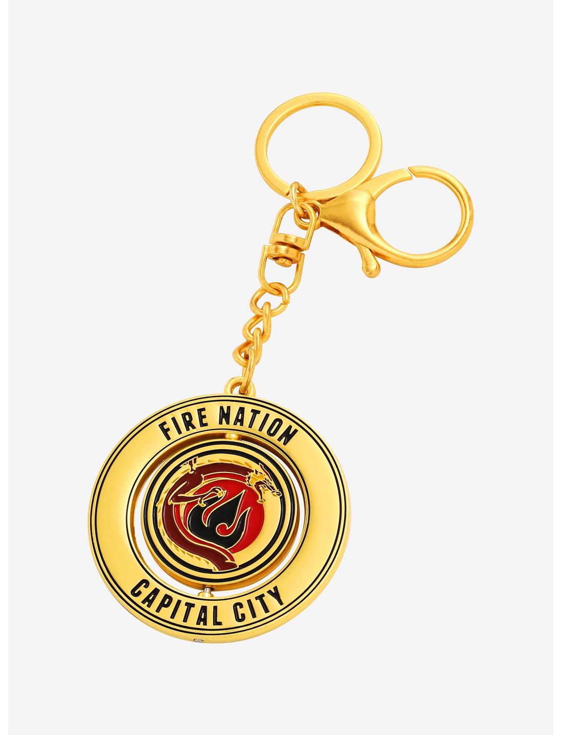 Avatar: The Last Airbender Capital City Fire Nation Spinning Enamel Keychain - BoxLunch Exclusive, , hi-res