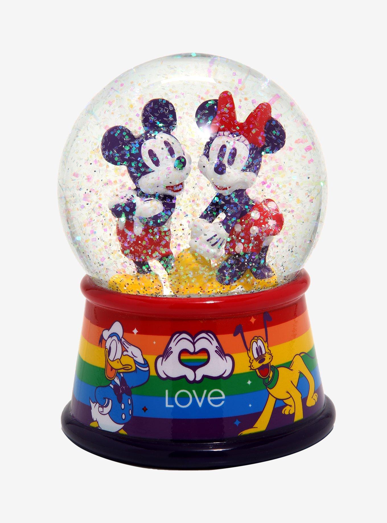 Disney Mickey Mouse Minnie Mouse Rainbow Love Snow Globe