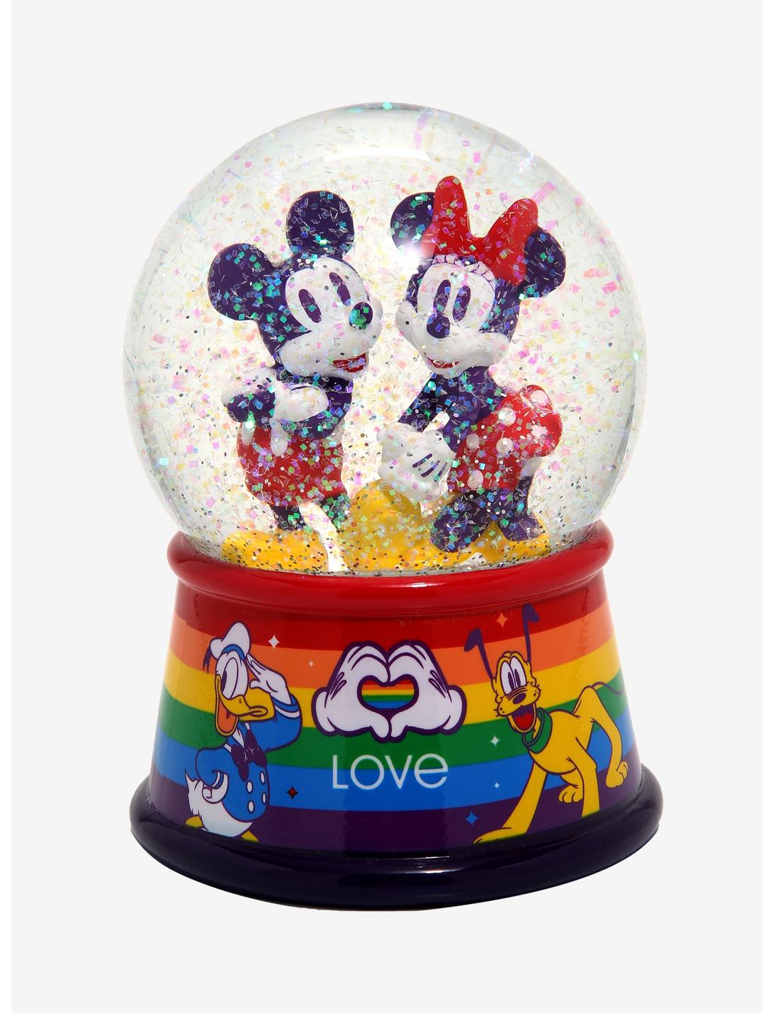 Disney Mickey Mouse Minnie Mouse Rainbow Love Snow Globe, , hi-res