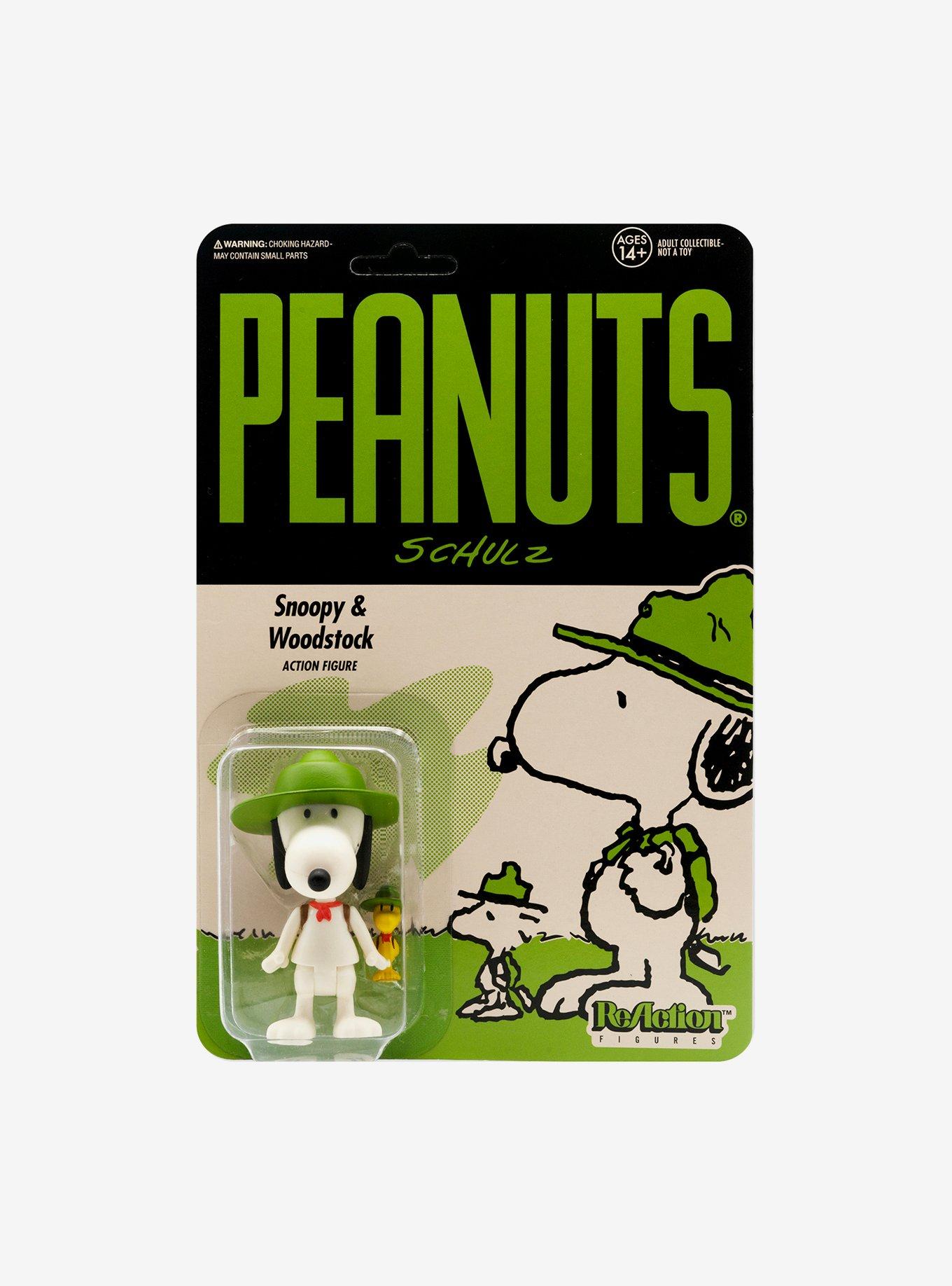 Super7 ReAction Peanuts Beaglescout Snoopy & Woodstock Collectible Action Figure, , hi-res