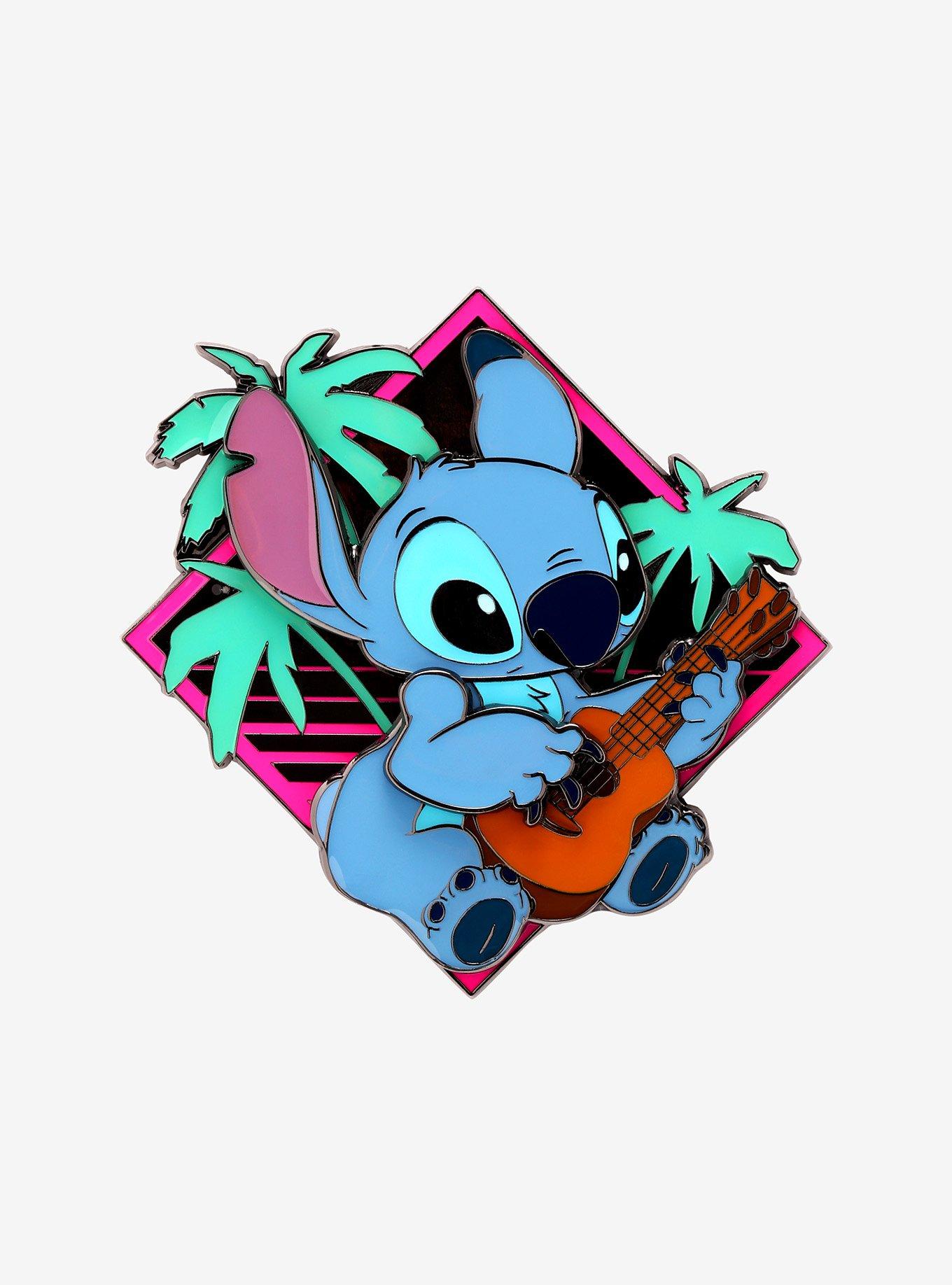 Loungefly Disney Lilo & Stitch Ukulele Stitch Enamel Pin, , hi-res