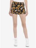 HT Denim Sunflowers & Skulls Ultra Hi-Rise Button-Front Shorts, , hi-res