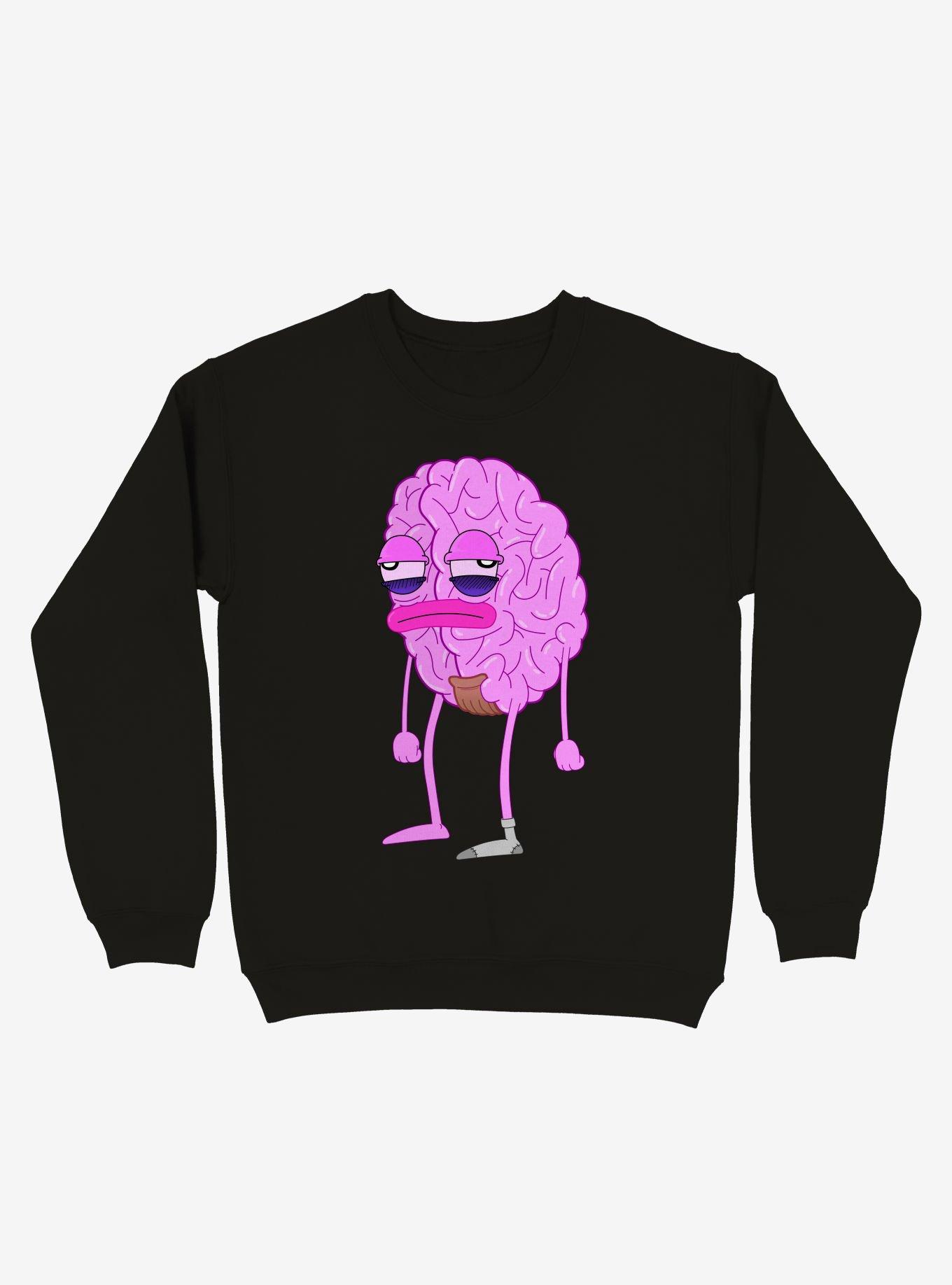 Lazy Brain Black Sweatshirt, BLACK, hi-res