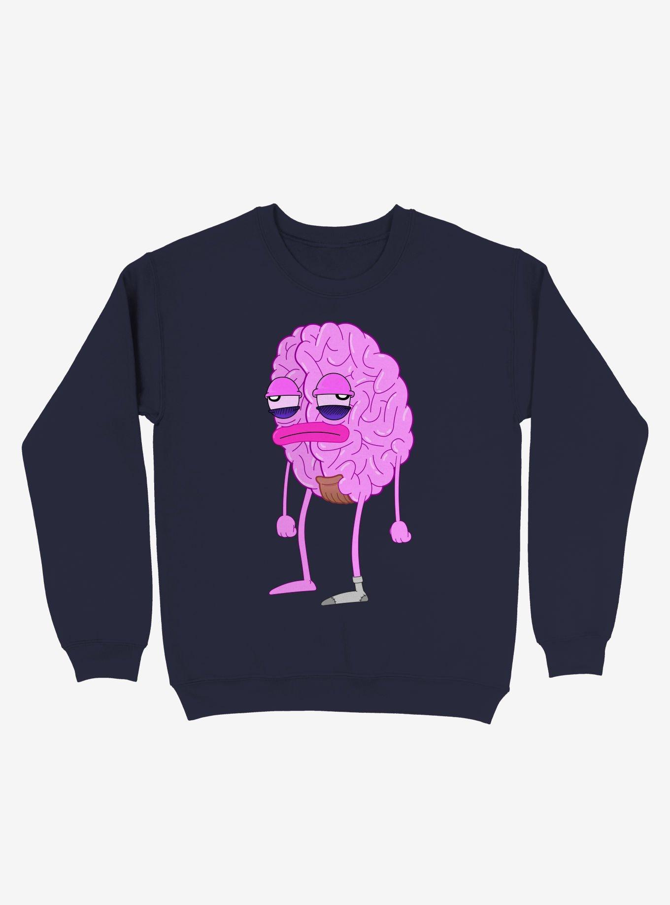 Lazy Brain Navy Blue Sweatshirt, , hi-res