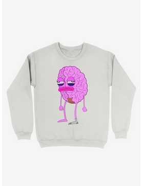 Lazy Brain White Sweatshirt, , hi-res