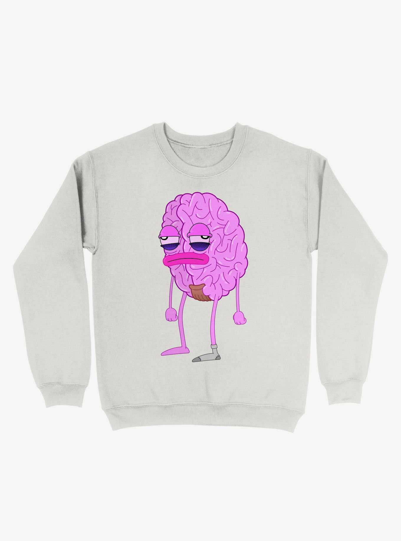 Lazy Brain White Sweatshirt, , hi-res