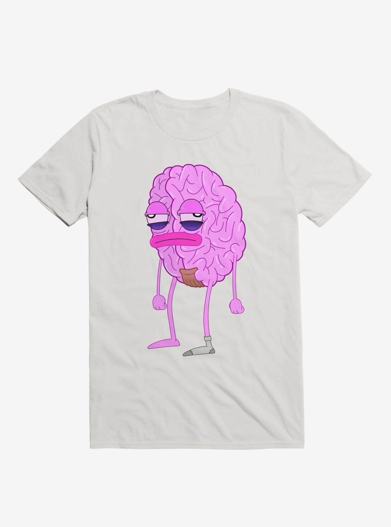 Lazy Brain White T-Shirt, WHITE, hi-res