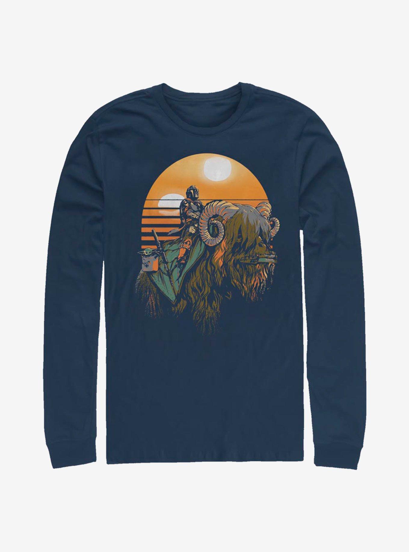 Star Wars The Mandalorian Bantha Riders Long-Sleeve T-Shirt, NAVY, hi-res