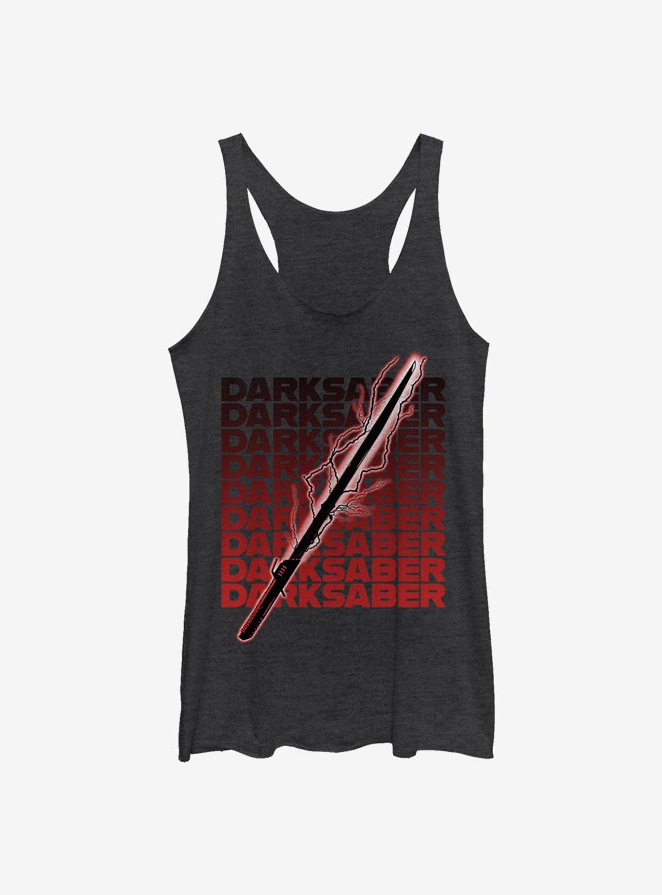 Star Wars The Mandalorian Darksaber Text Girls Tank, BLK HTR, hi-res