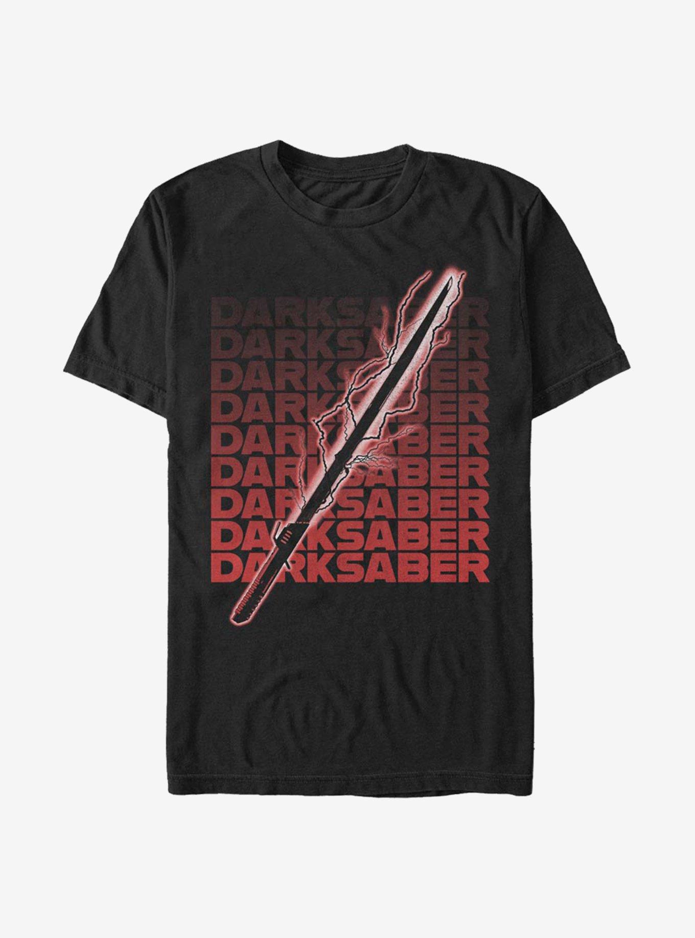 Star Wars The Mandalorian Darksaber Text T-Shirt, BLACK, hi-res