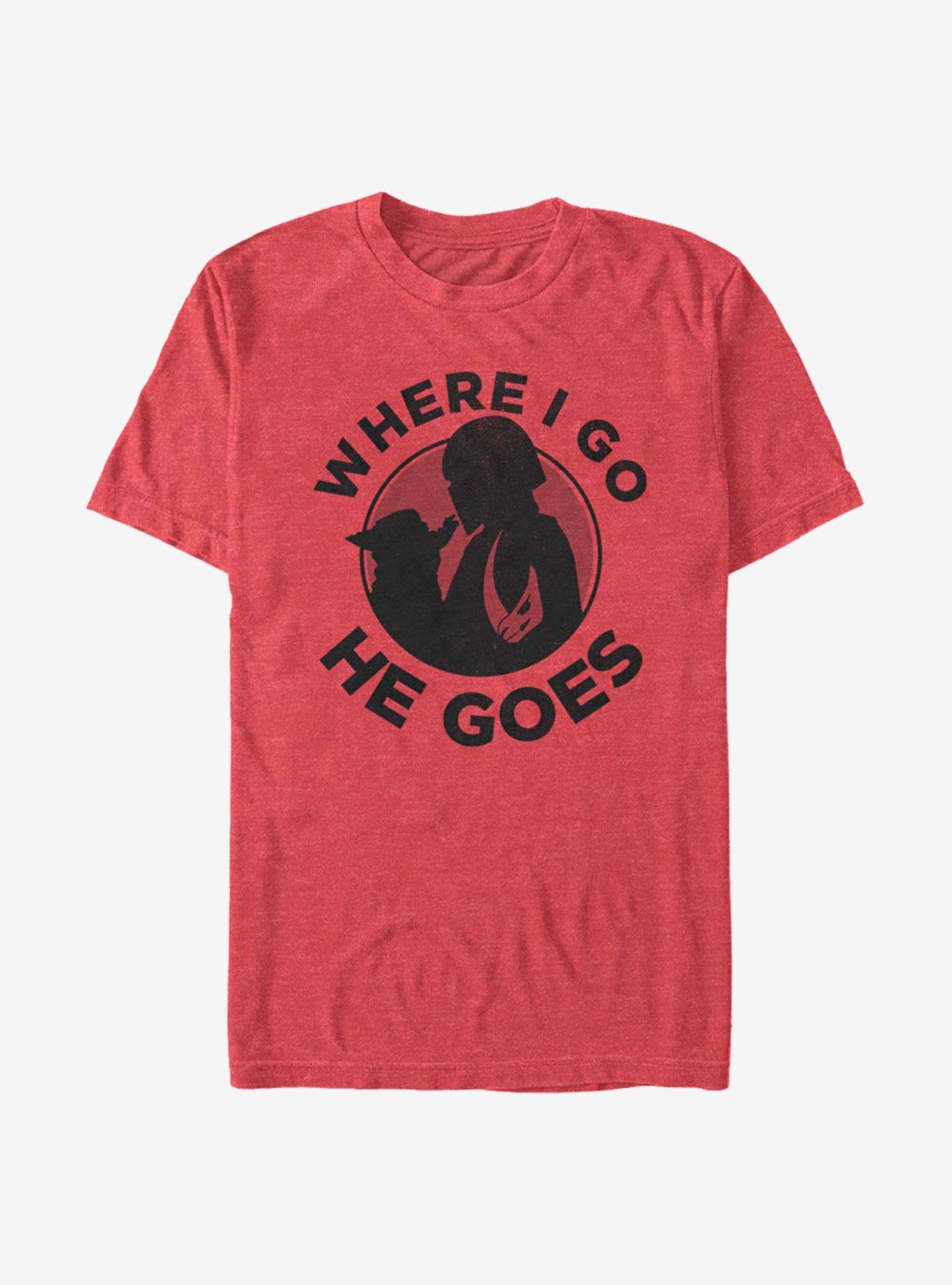 Star Wars The Mandalorian Where I Go He Goes T-Shirt, RED HTR, hi-res