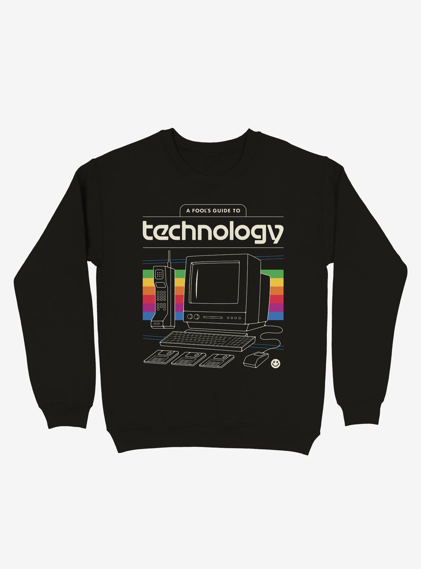 A Fool's Guide To Technology Crew Sweatshirt, BLACK, hi-res