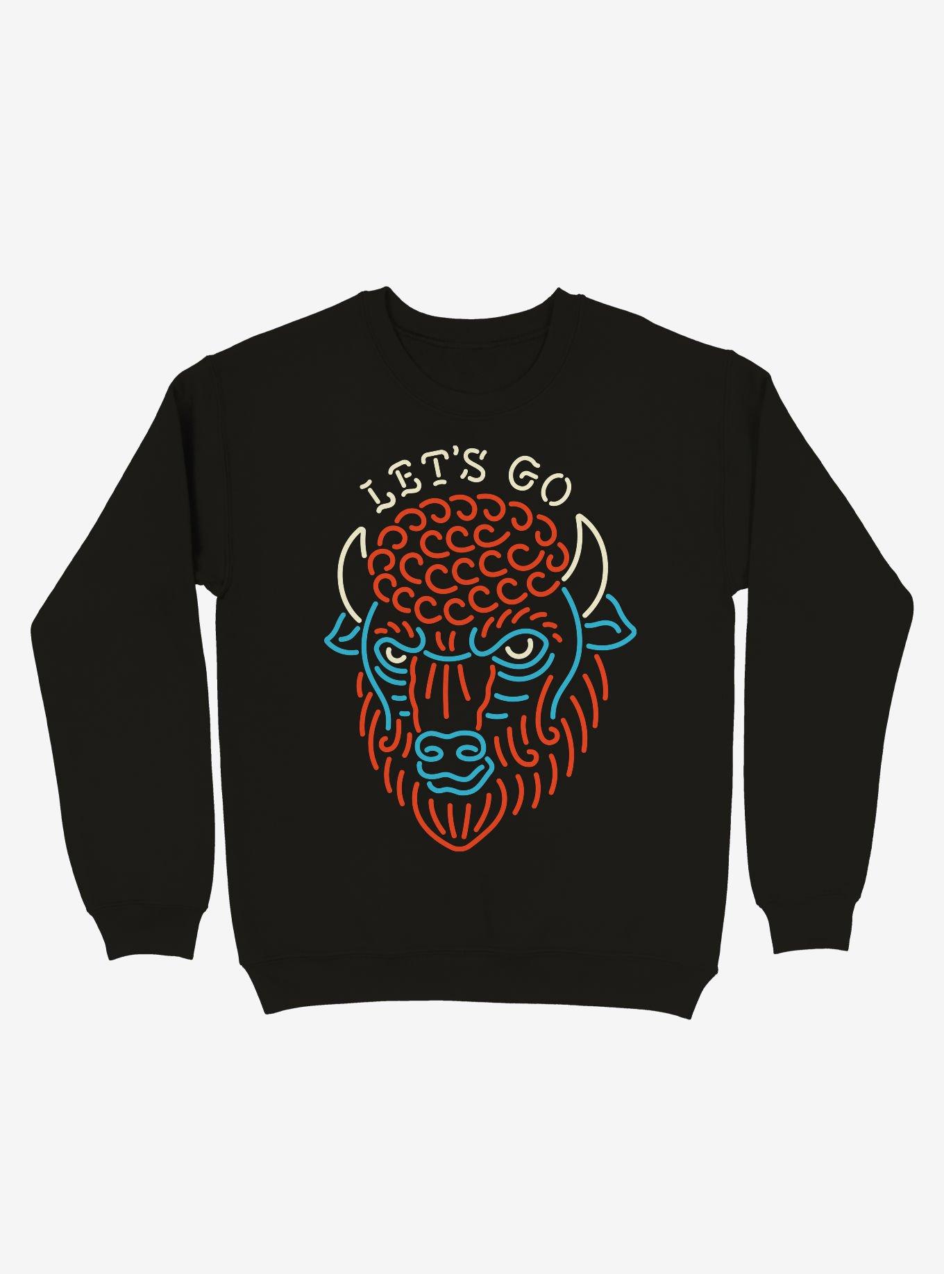 Let's Go Horns Crew Sweatshirt, BLACK, hi-res