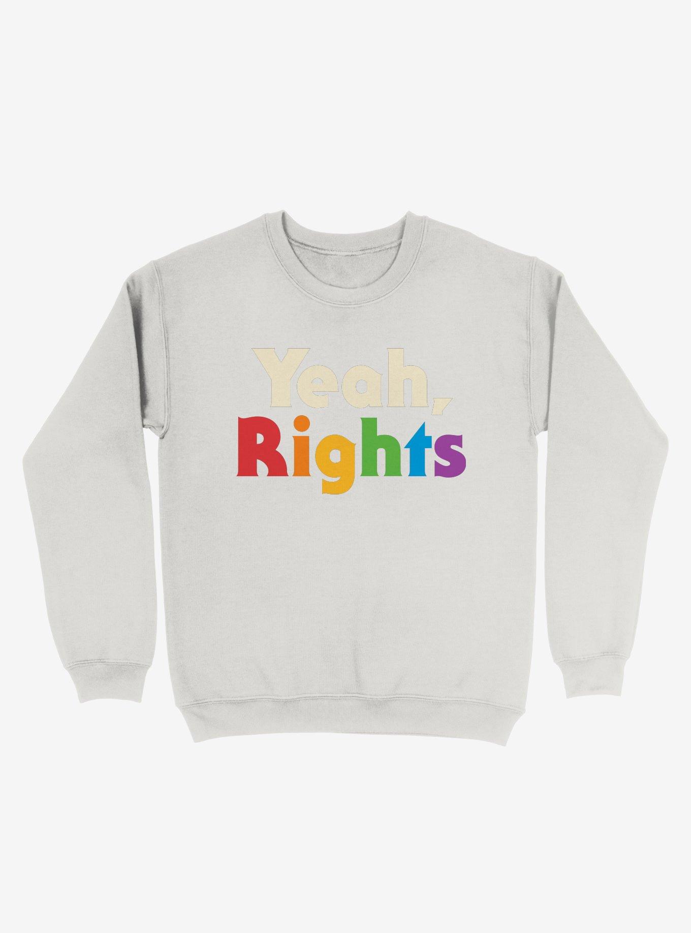 Yeah, Rights Rainbow Text Crew Sweatshirt, , hi-res