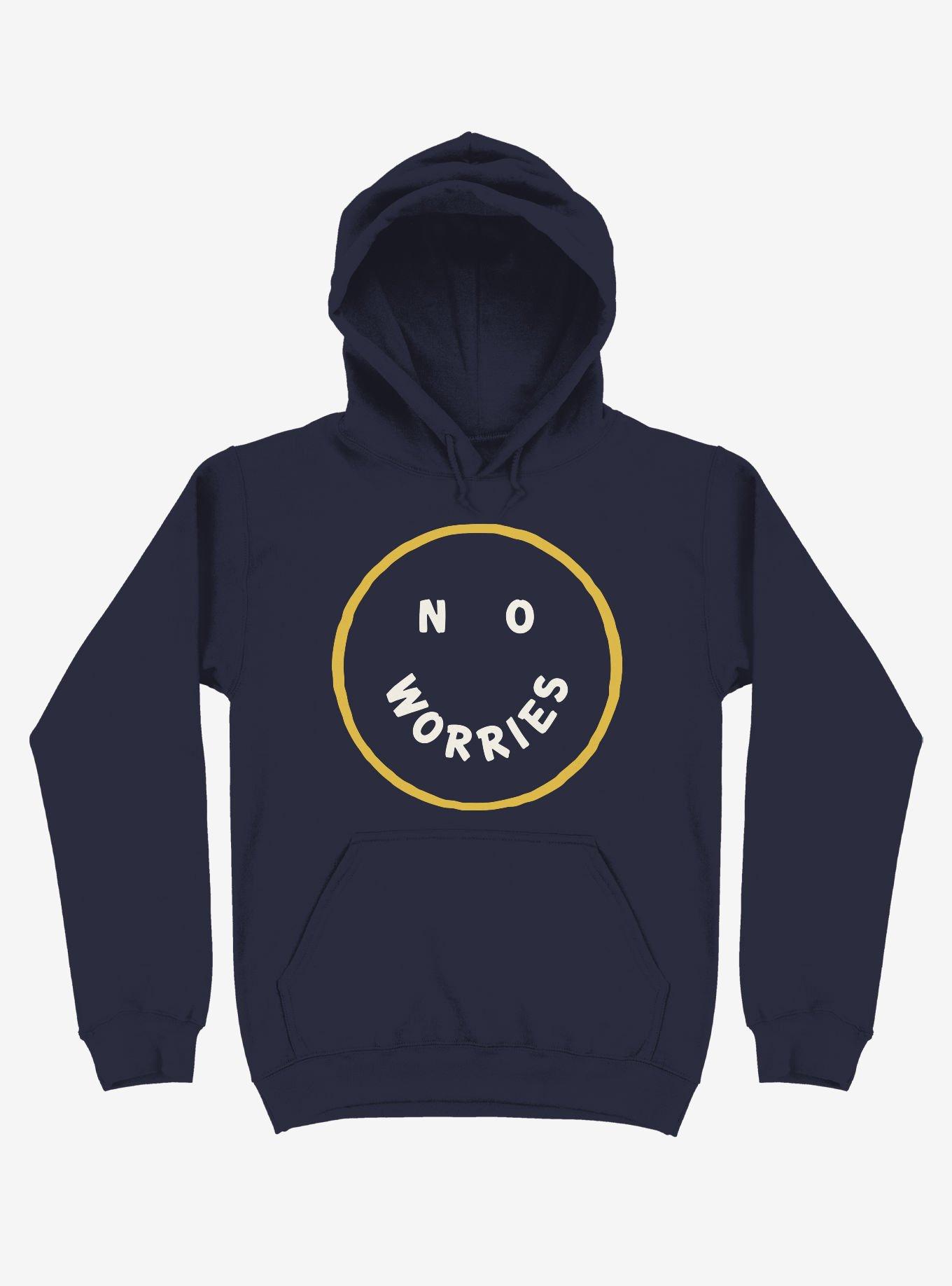 No Worries Smile Face Hoodie, , hi-res