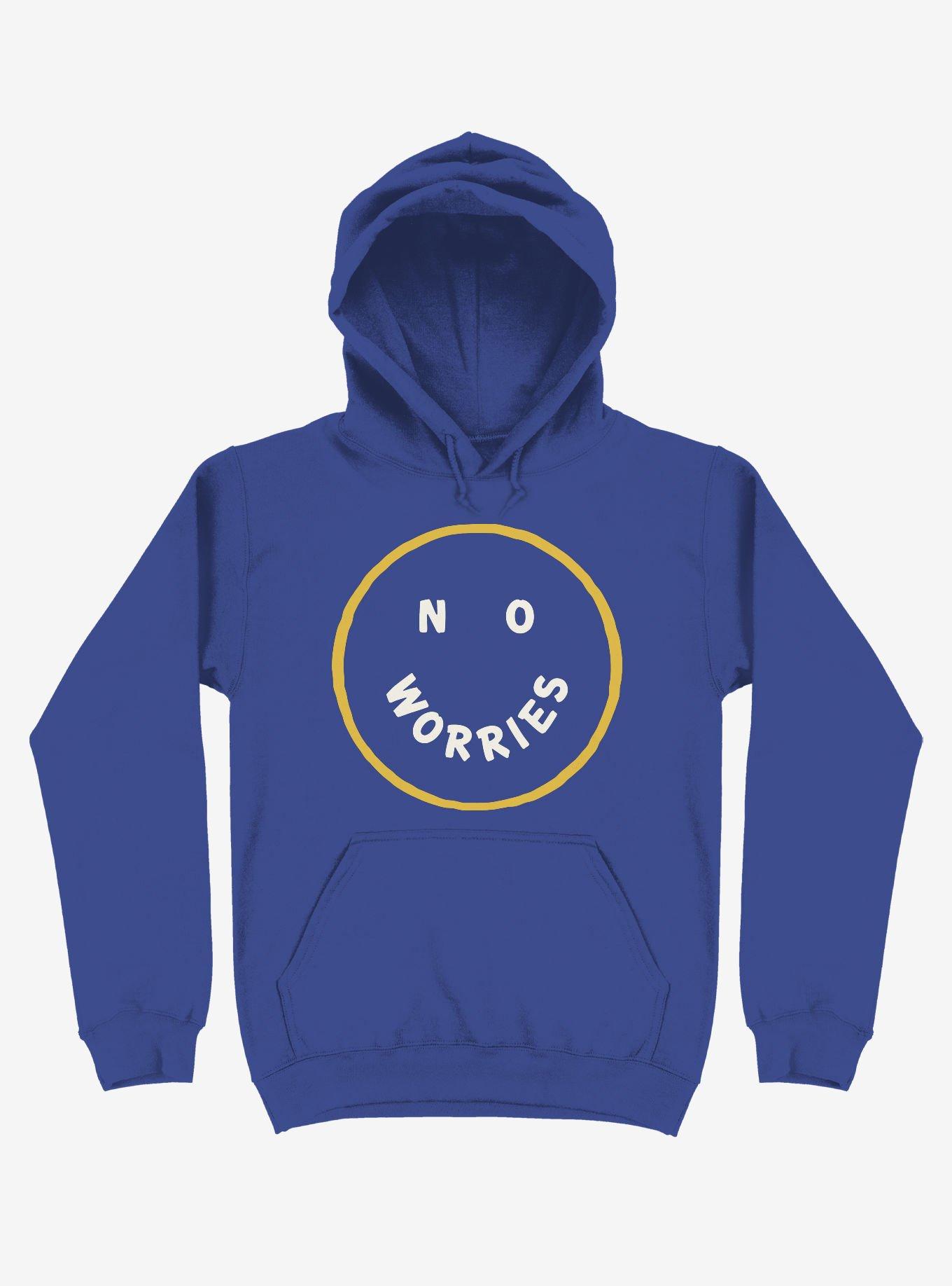 No Worries Smile Face Hoodie, ROYAL, hi-res