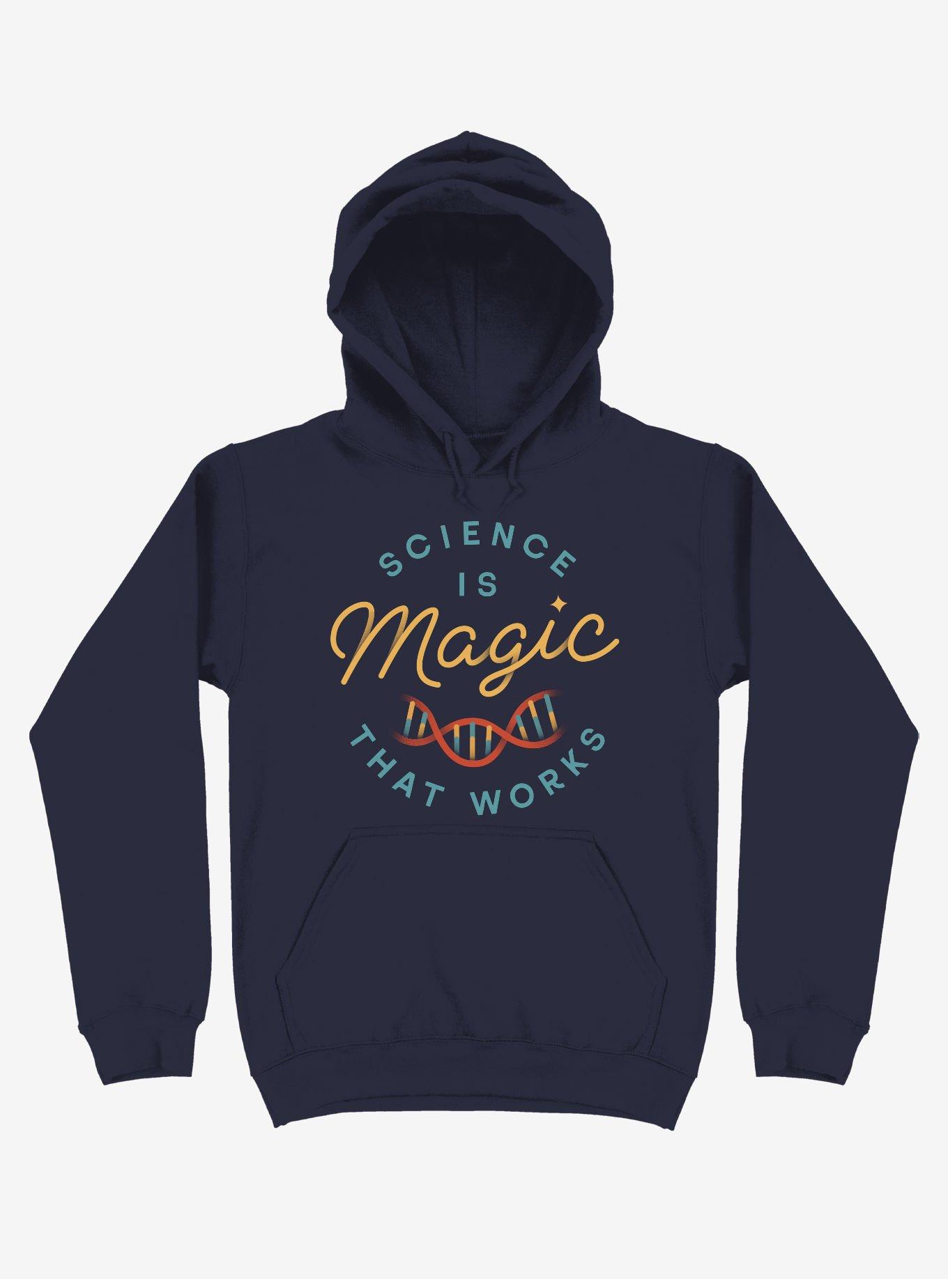 Science Is Magic Text Hoodie, NAVY, hi-res
