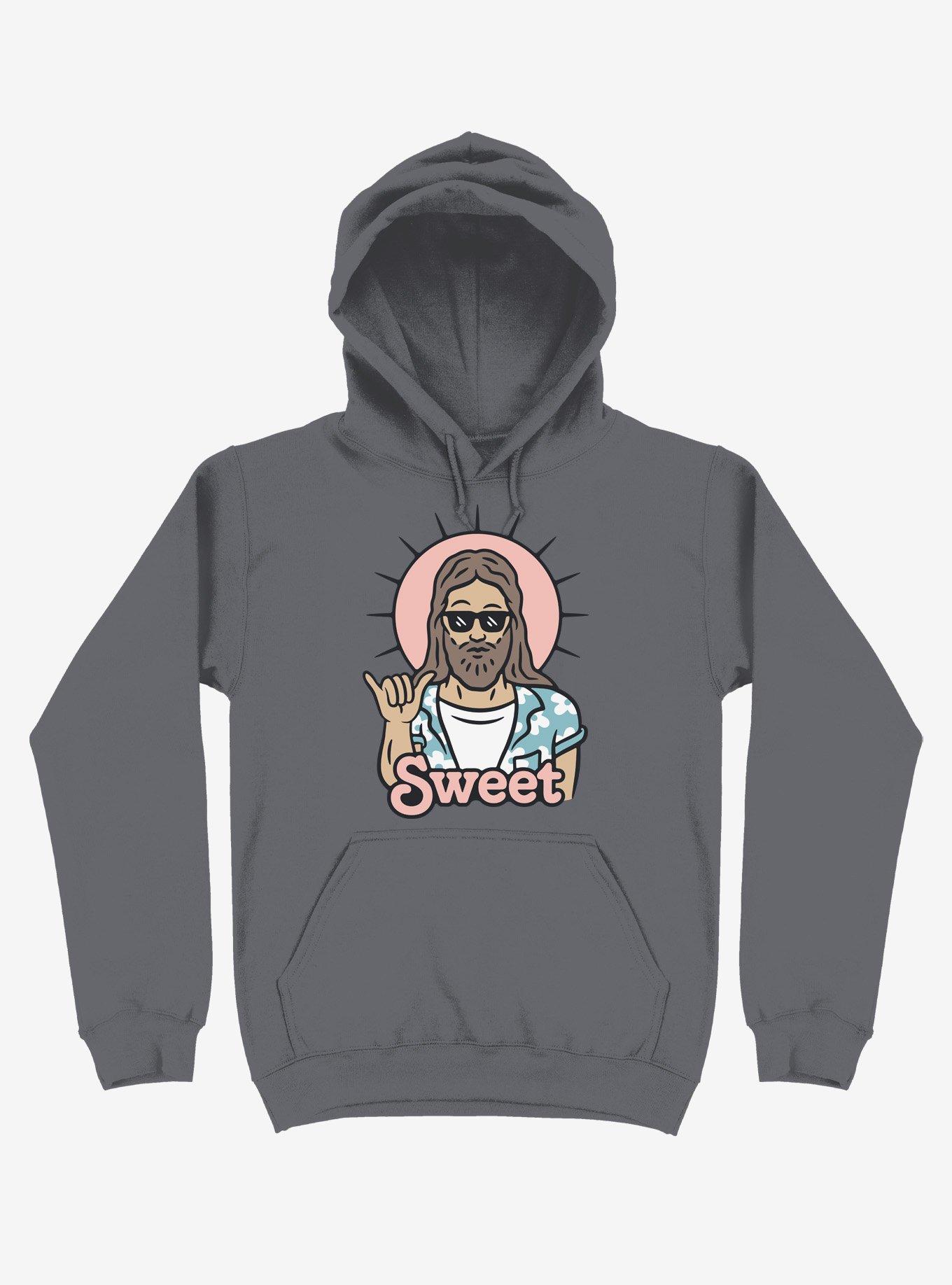 Sweet Cool Shades Jesus Hoodie, CHARCOAL, hi-res