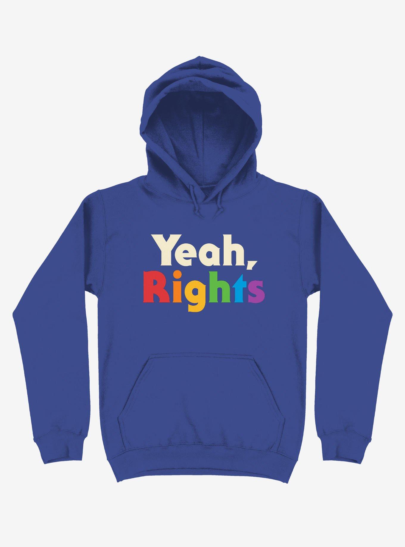 Yeah, Rights Rainbow Text Hoodie, ROYAL, hi-res