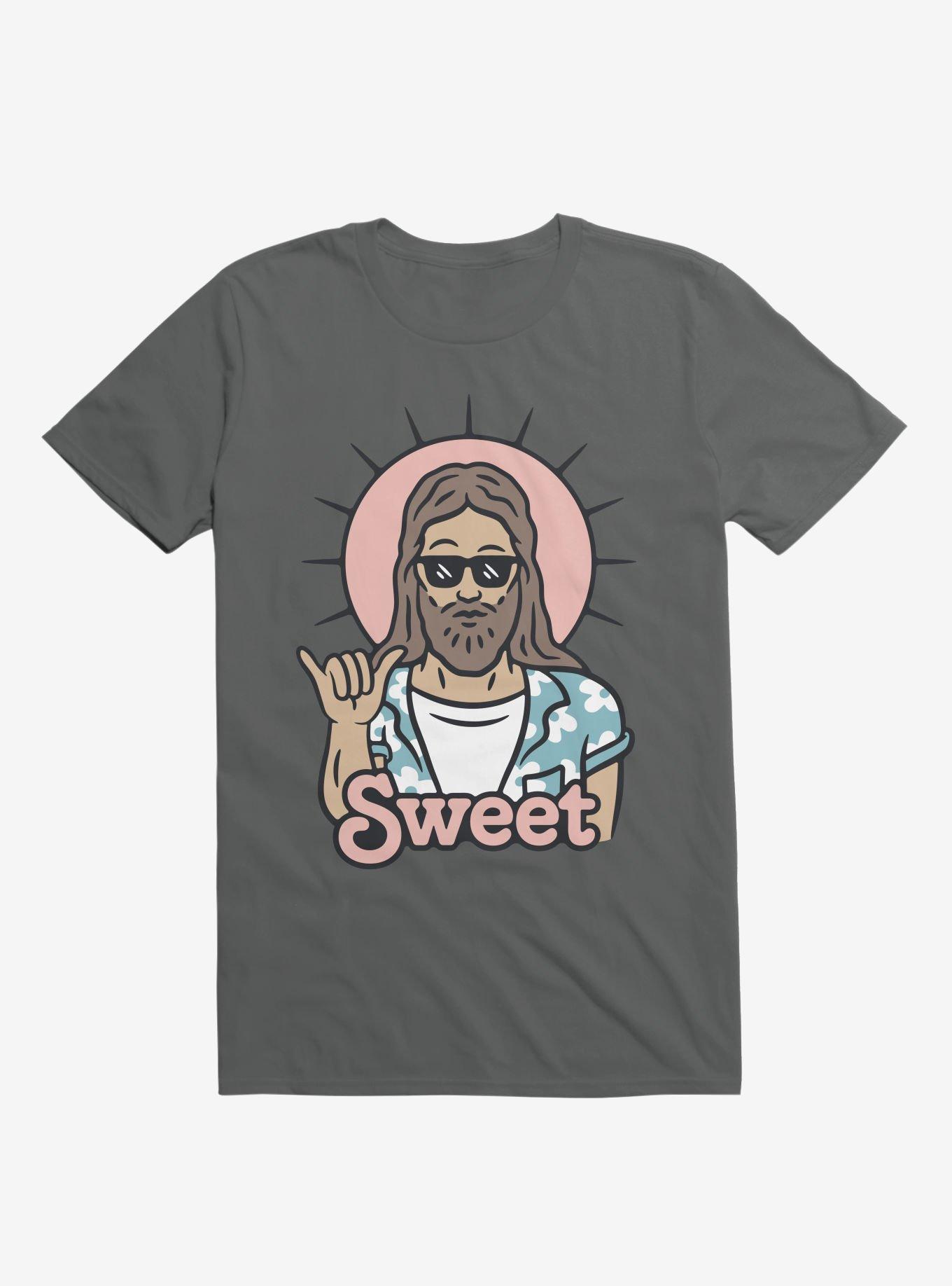 Sweet Cool Shades Jesus T-Shirt, CHARCOAL, hi-res