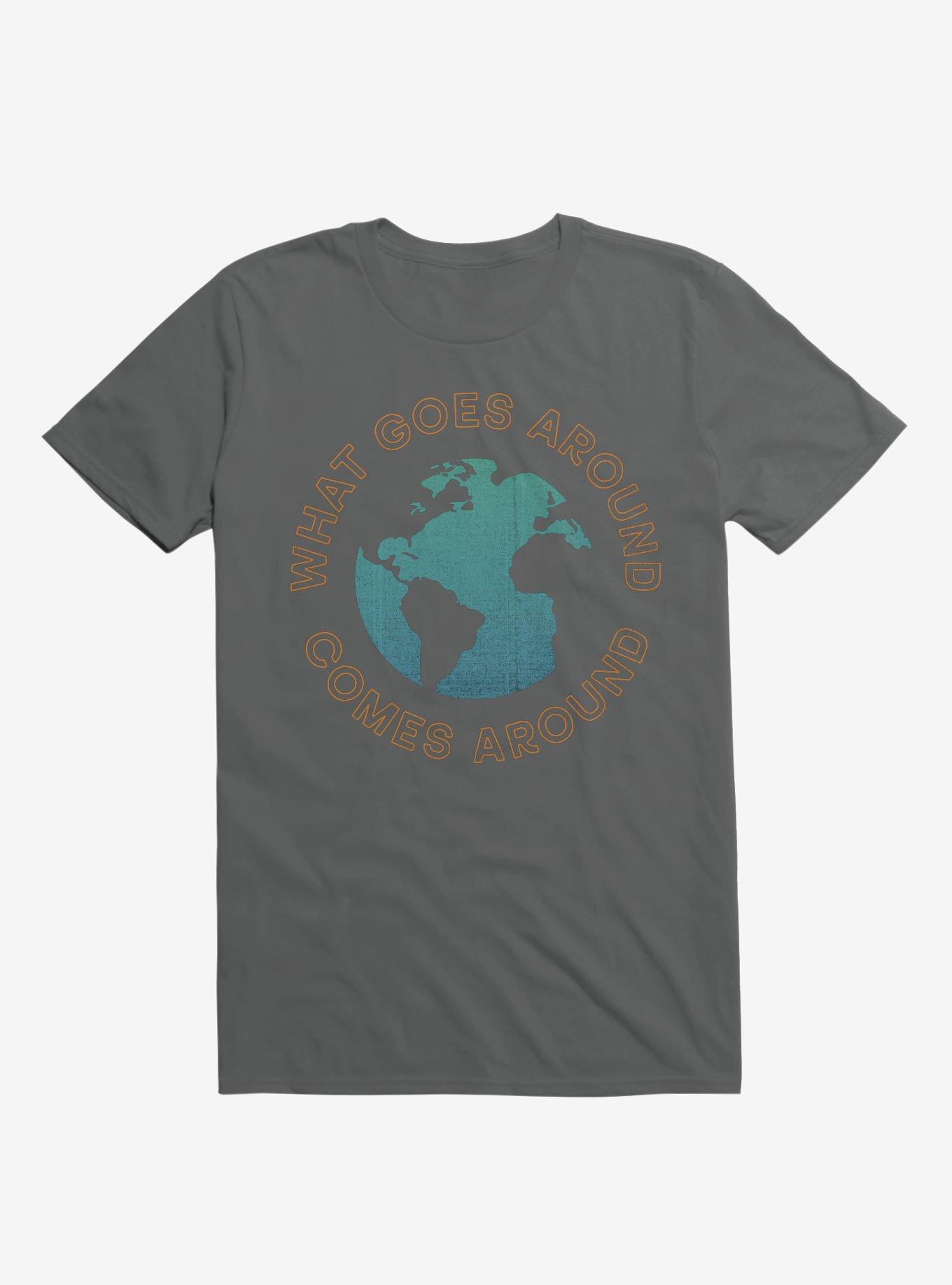 What Goes Around Comes Around Earth T-Shirt, CHARCOAL, hi-res