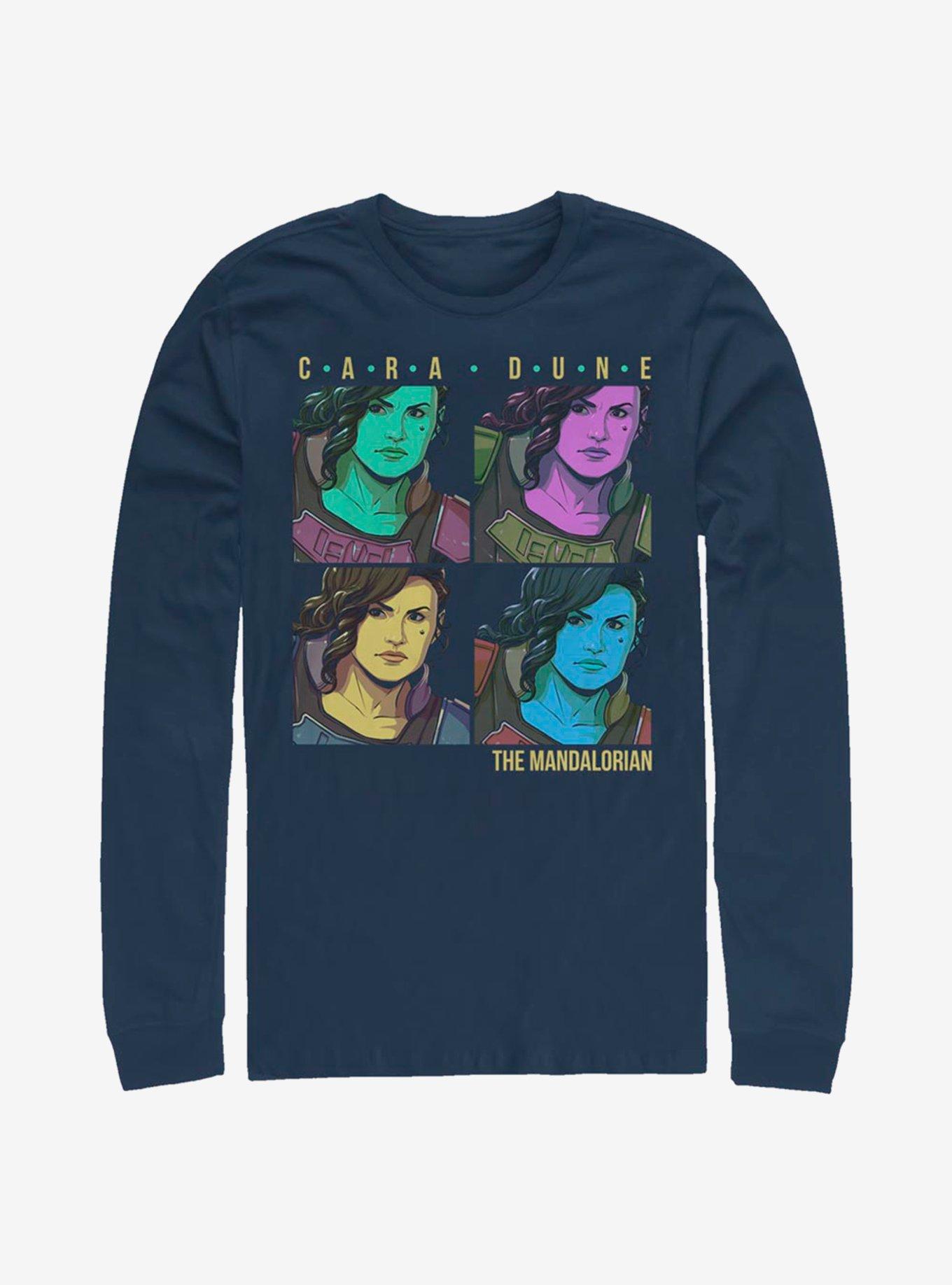 Star Wars The Mandalorian Cara Dune Box Up Long-Sleeve T-Shirt, NAVY, hi-res view 1